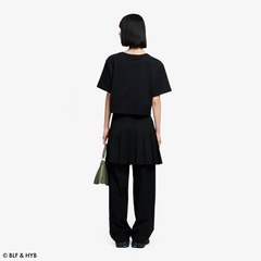 ラコステ　レディースストライプ柄ゴルフパンツ　刺繍ワッペンワニロゴ　ストレート ゴルフウェア レディース 長袖 ストライプ シャツ / ニコちゃん