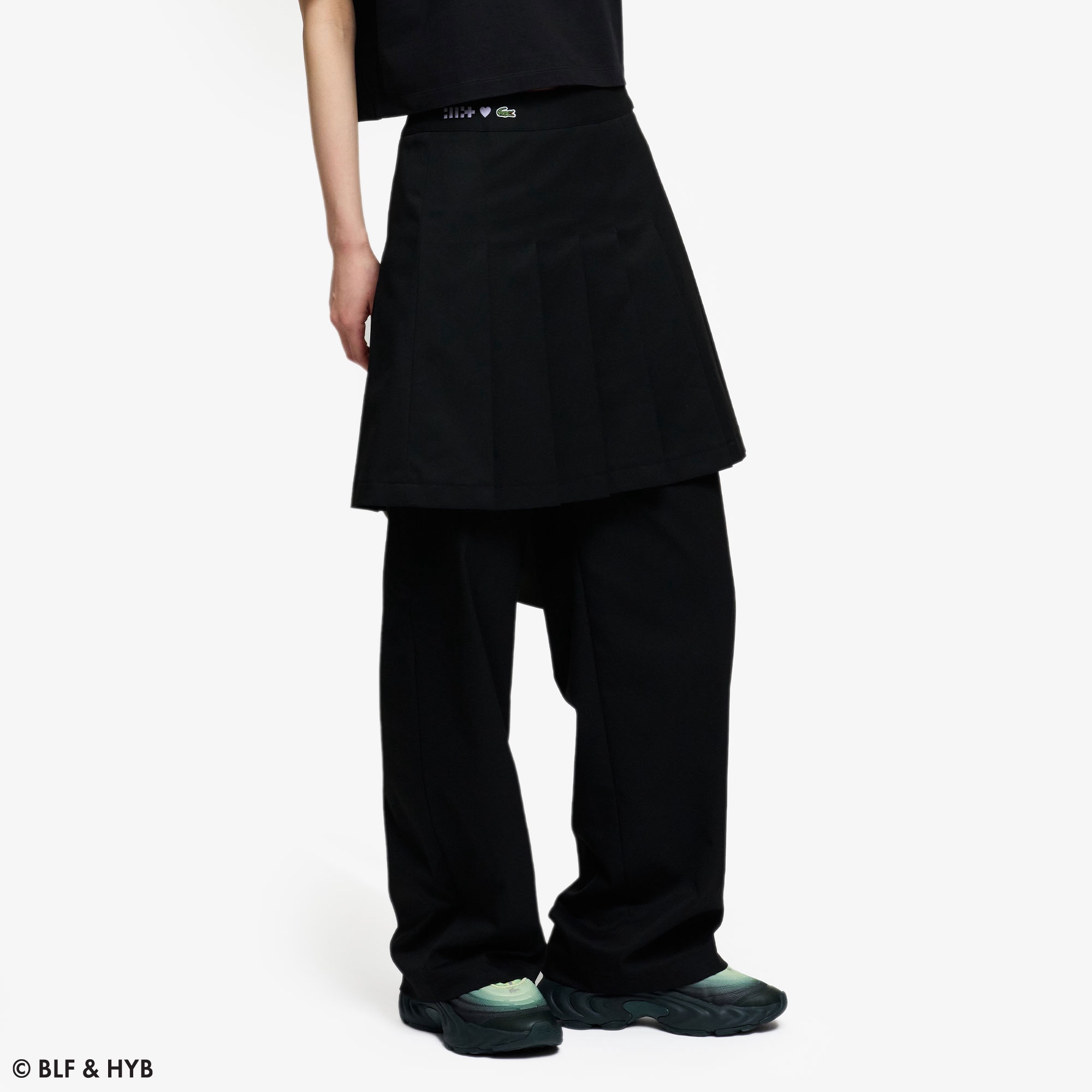 ウエストロゴ刺繍2ピーススカートパンツ