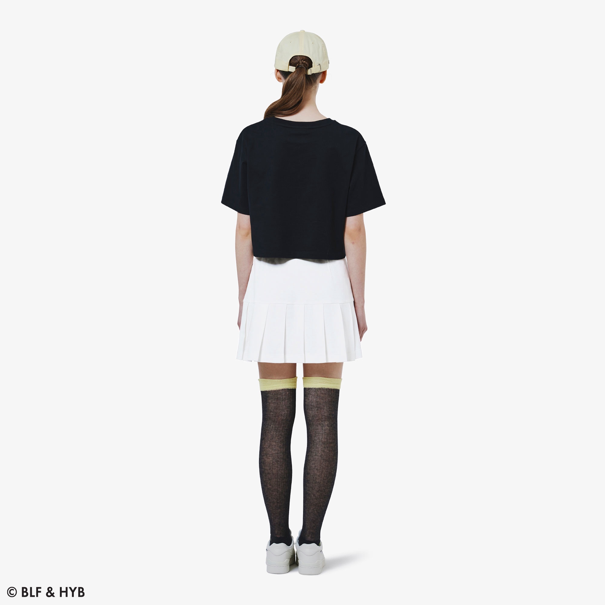 ウエストロゴ刺繍プリーツミニスカート