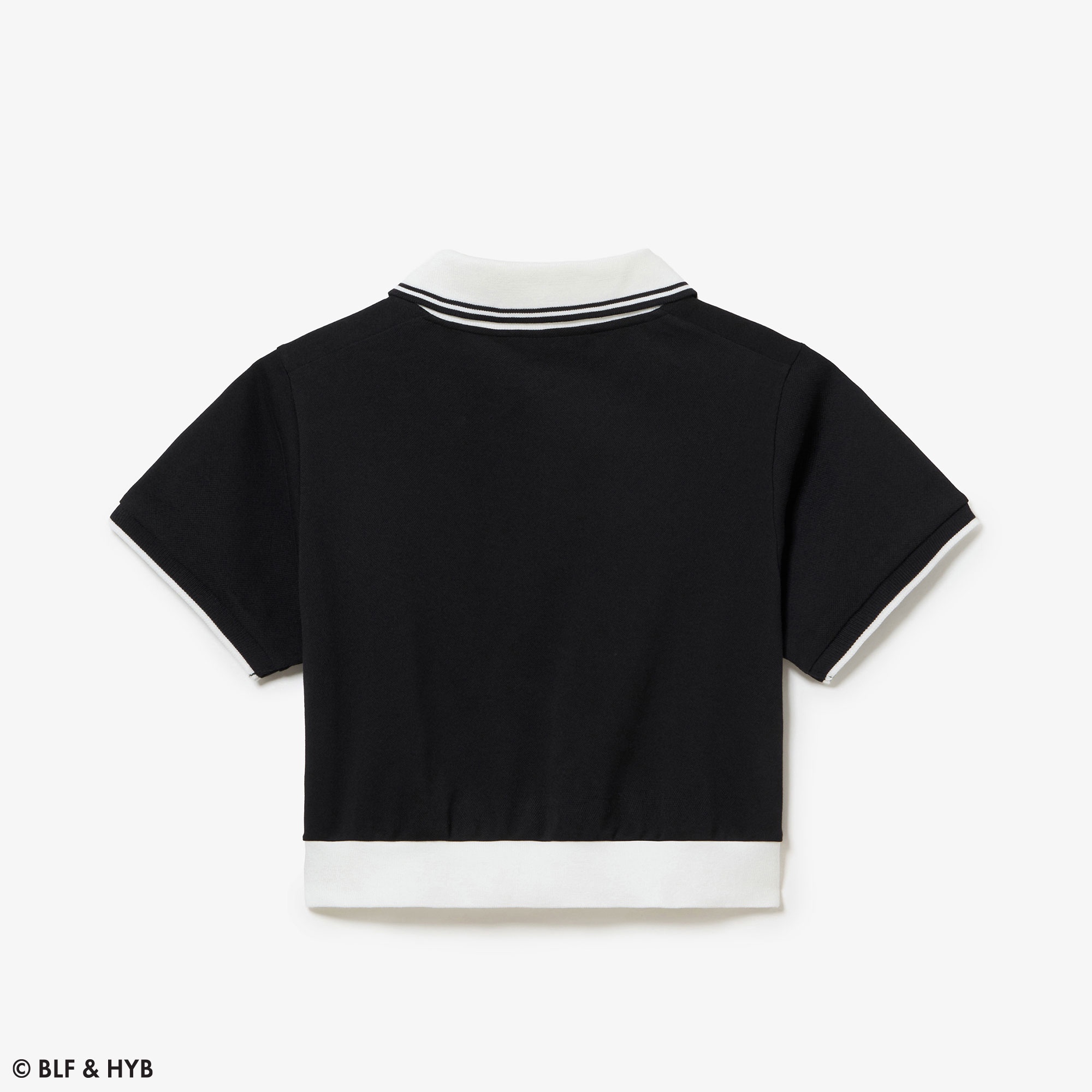 ロゴ刺繍クロップドリボン ポロシャツ