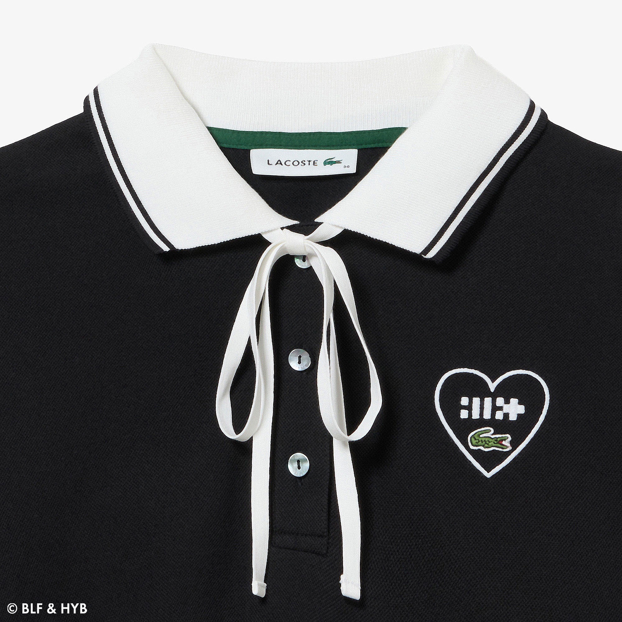 ロゴ刺繍クロップドリボン ポロシャツ