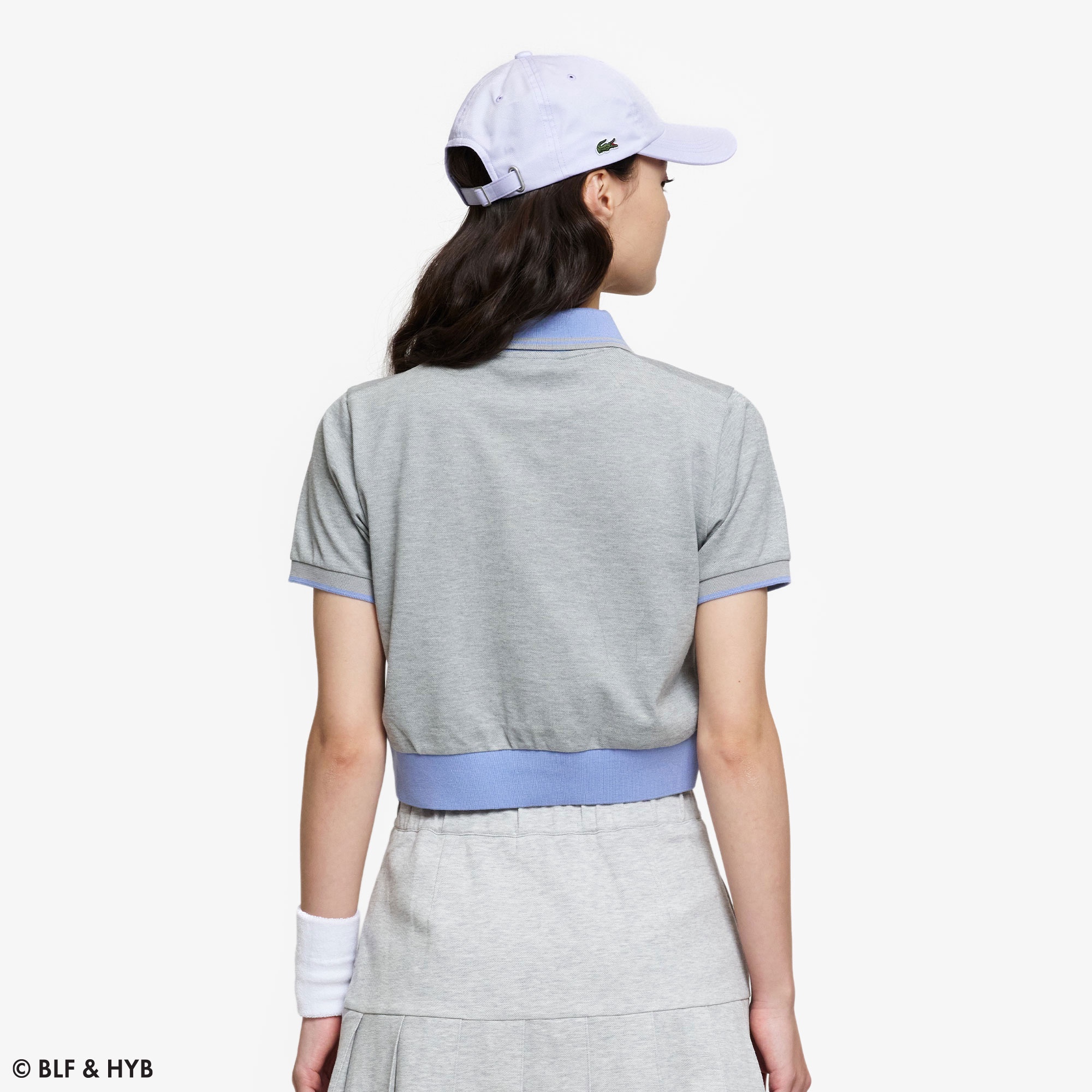 ロゴ刺繍クロップドリボン ポロシャツ