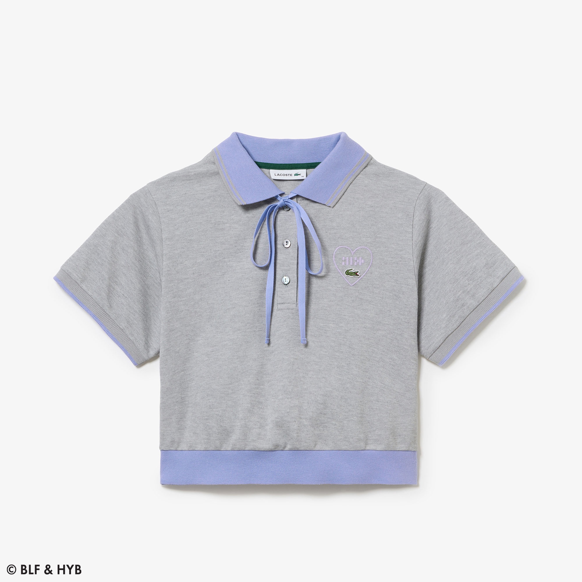 ロゴ刺繍クロップドリボン ポロシャツ