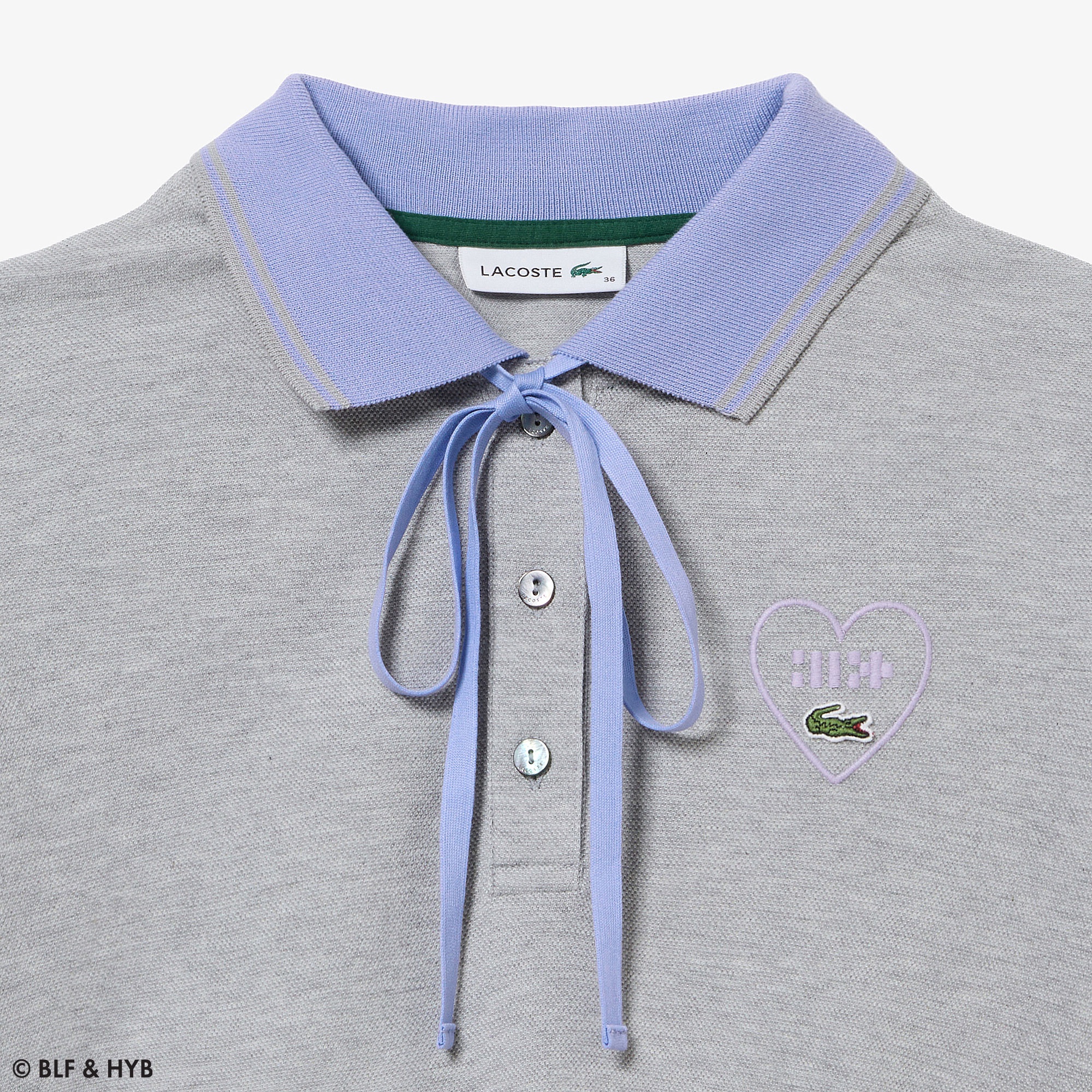 ロゴ刺繍クロップドリボン ポロシャツ