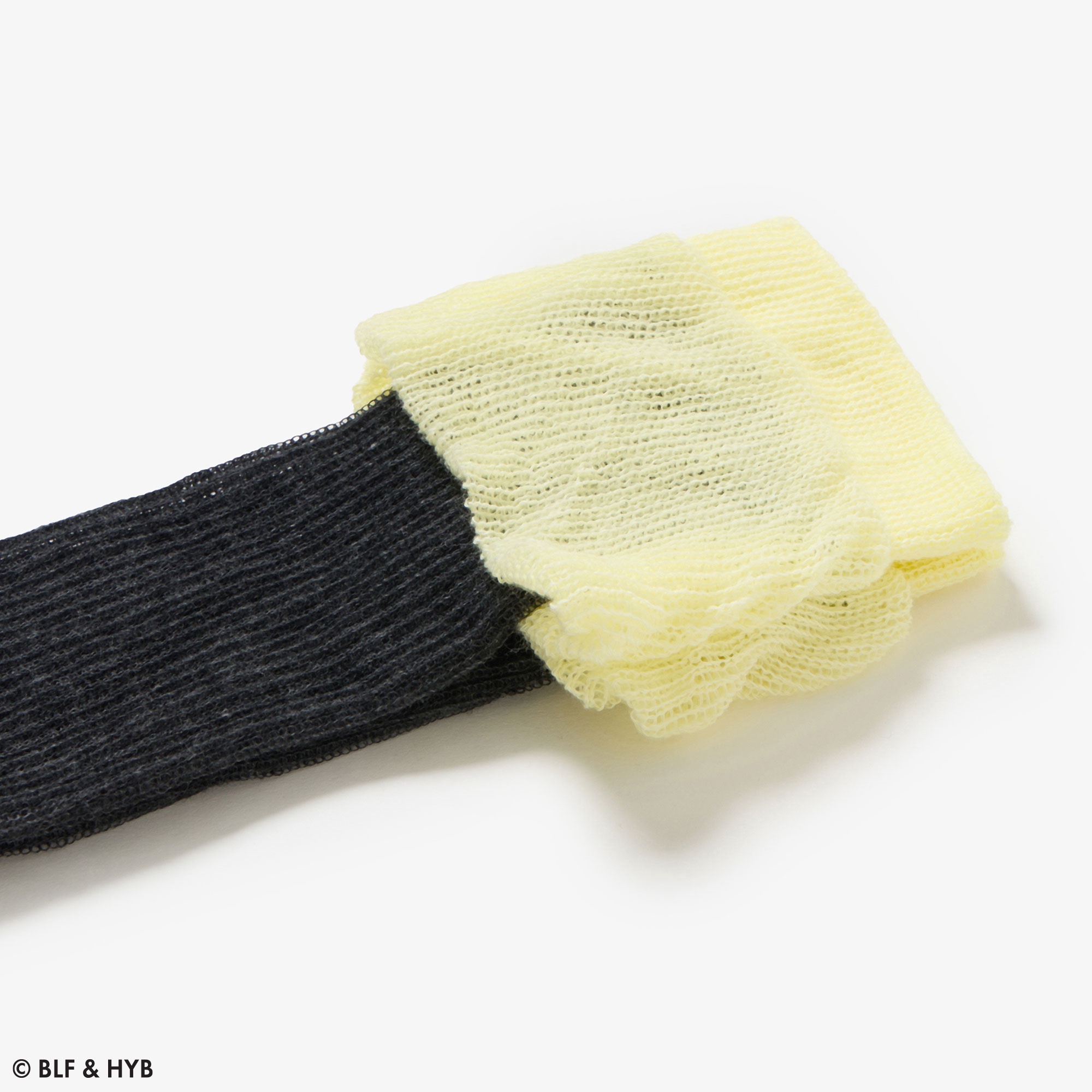 カラーブロック シアー ニーハイソックス