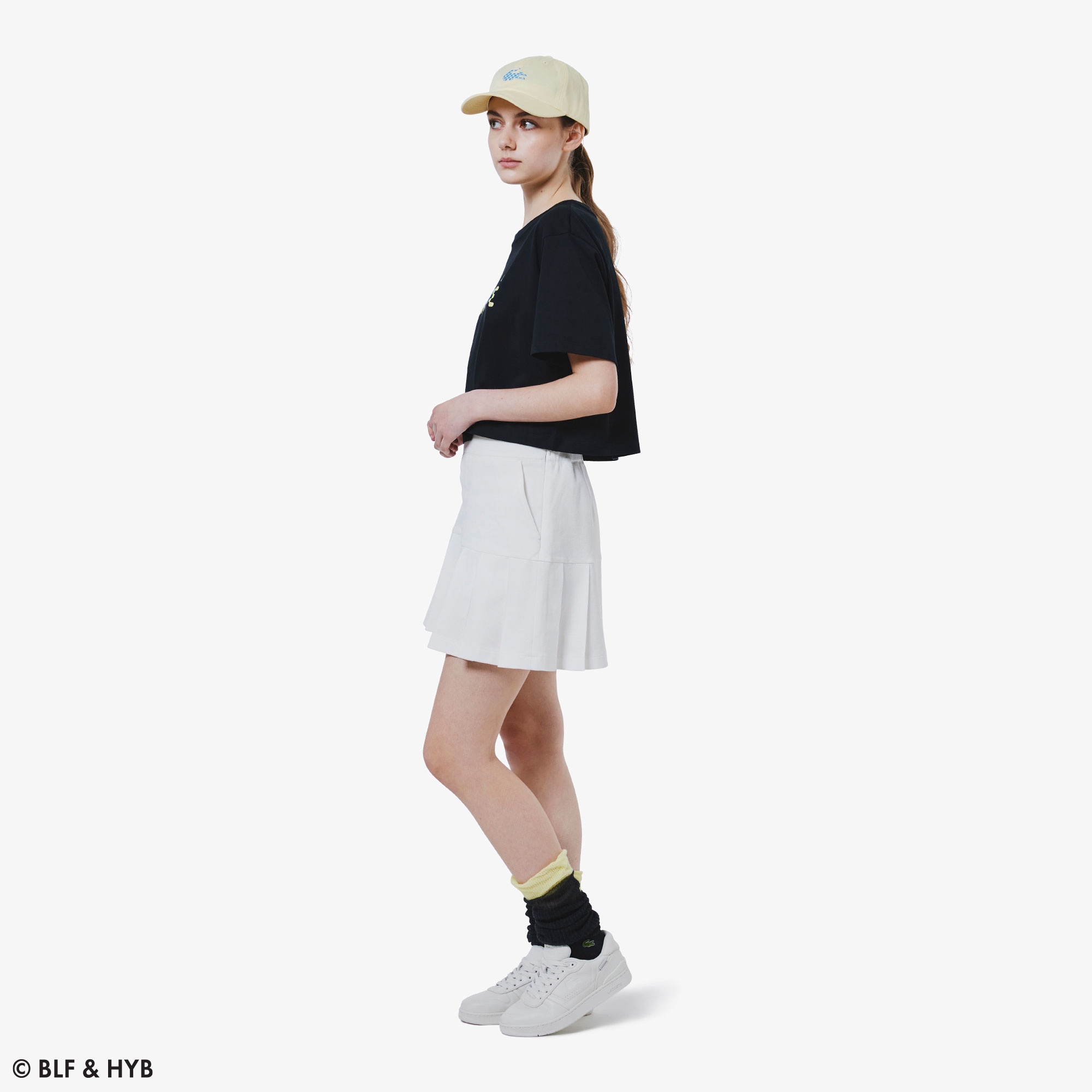 カラーブロック シアー ニーハイソックス