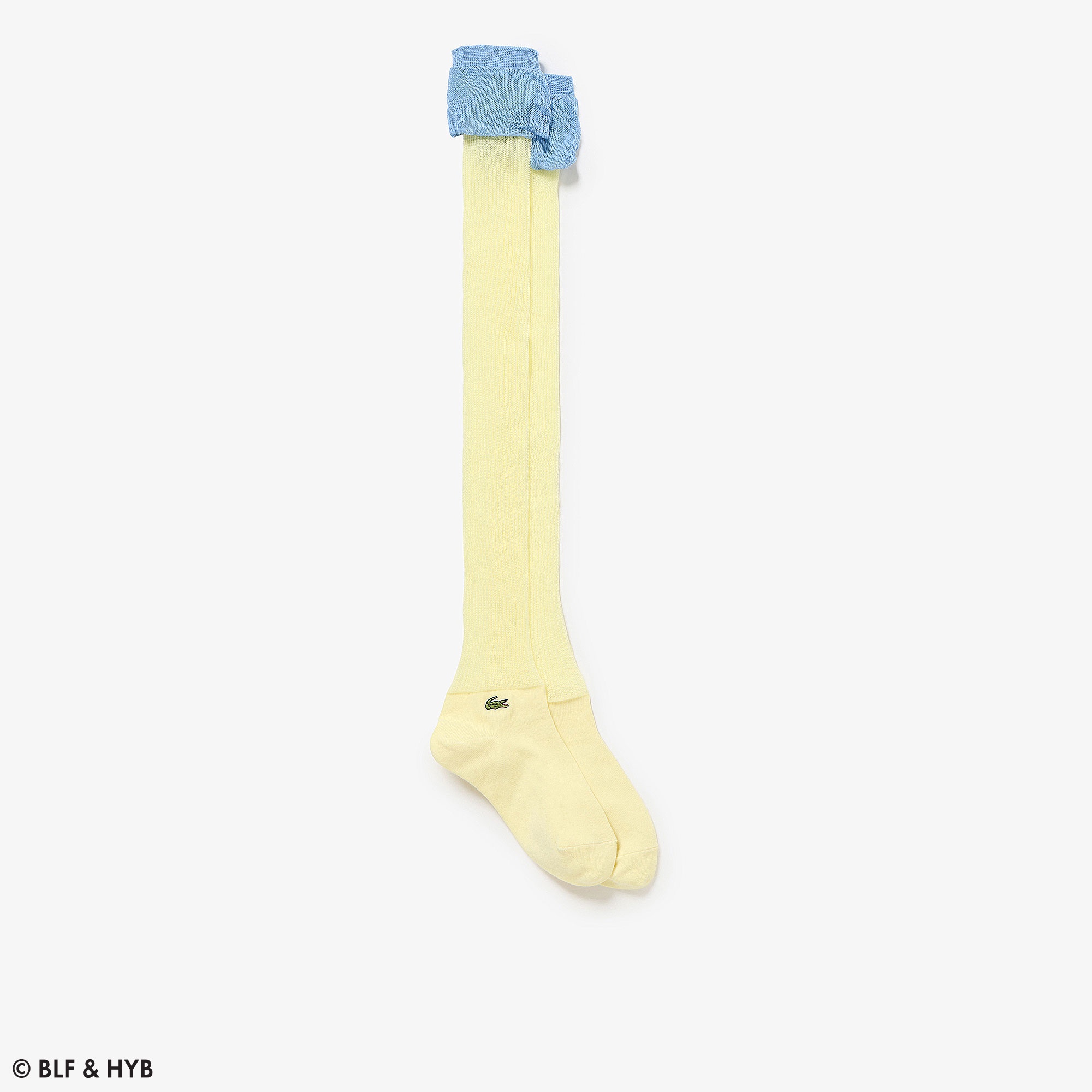 カラーブロック シアー ニーハイソックス