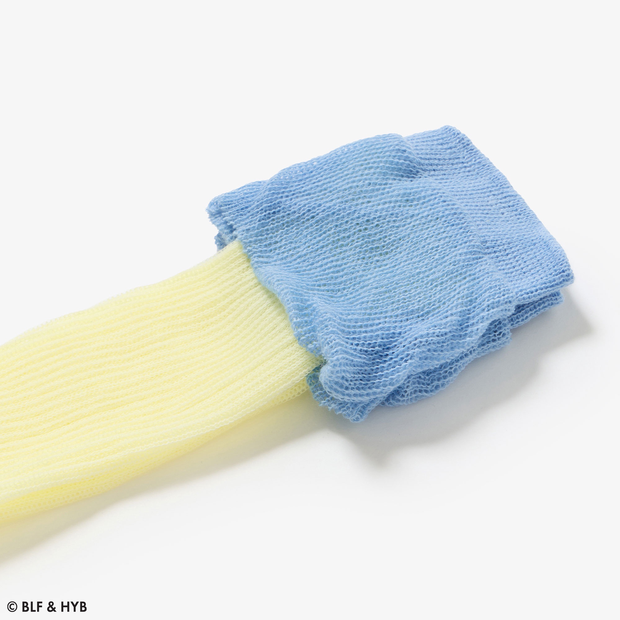 カラーブロック シアー ニーハイソックス