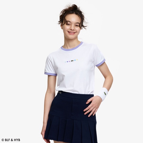 ハートプリント&ワニリンガー Tシャツ