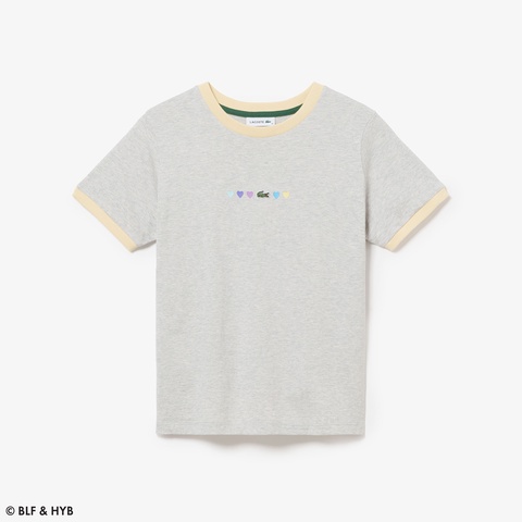ハートプリント&ワニリンガー Tシャツ