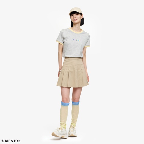 ハートプリント&ワニリンガー Tシャツ