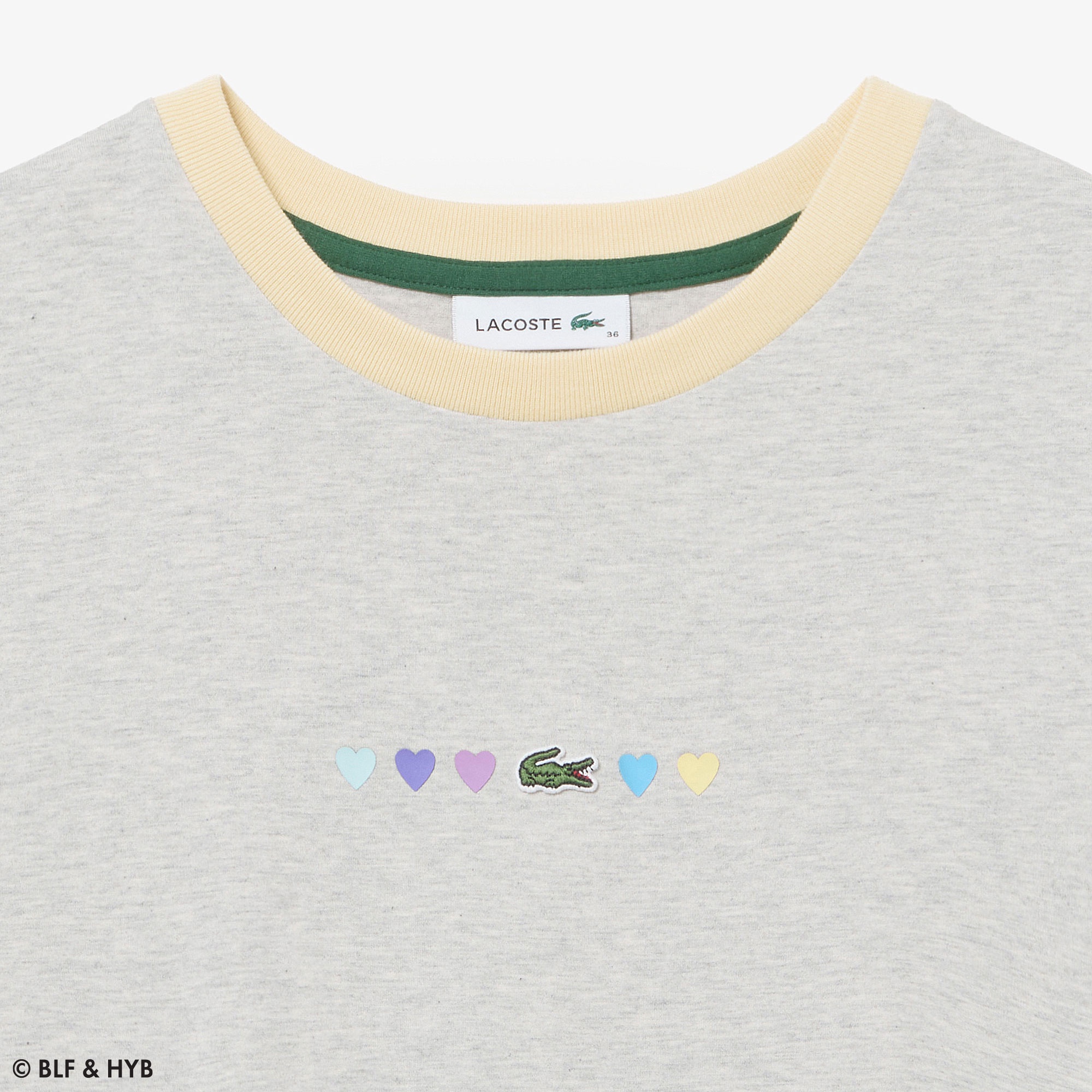 ハートプリント&ワニリンガー Tシャツ