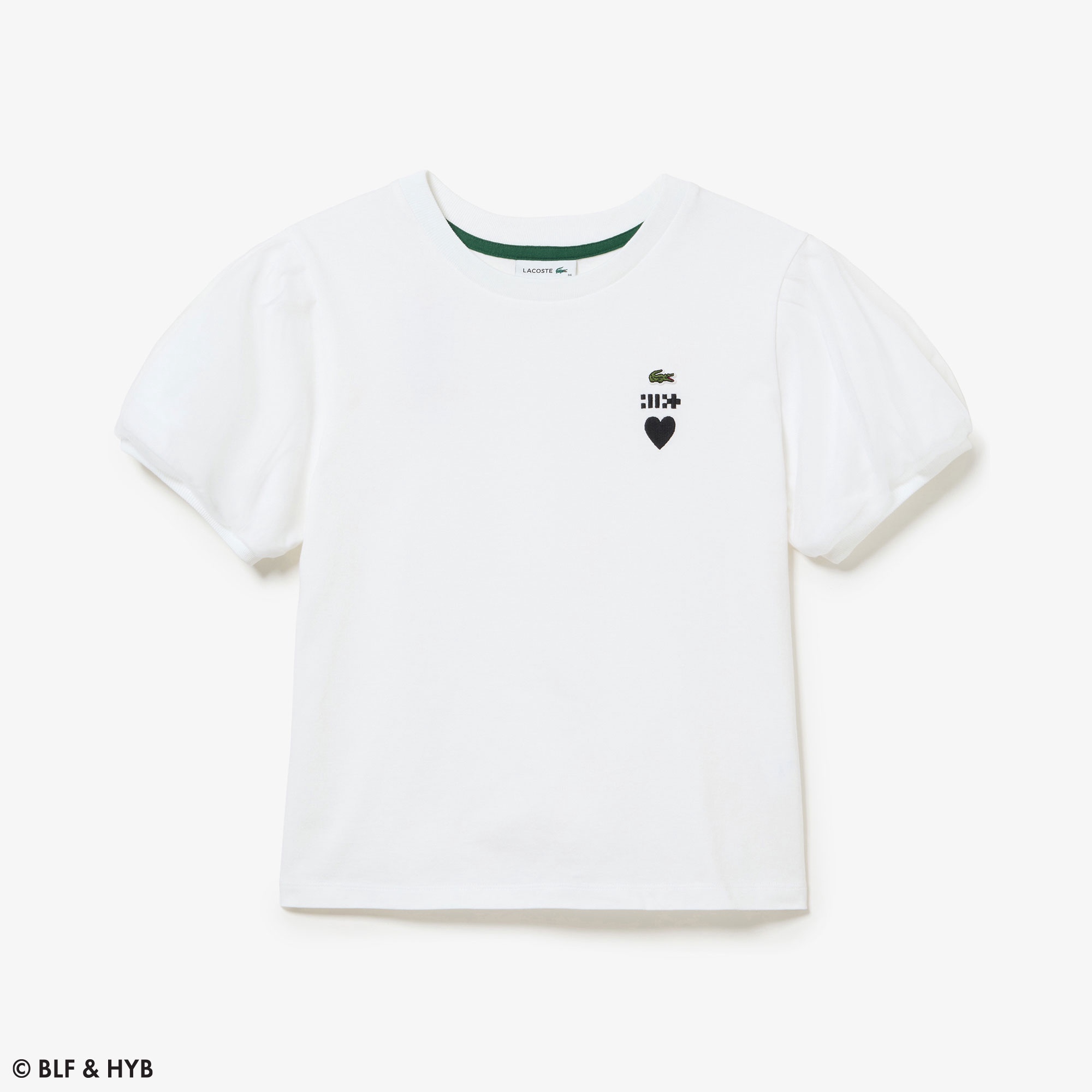 チュールスリーブロゴ刺繍 Tシャツ