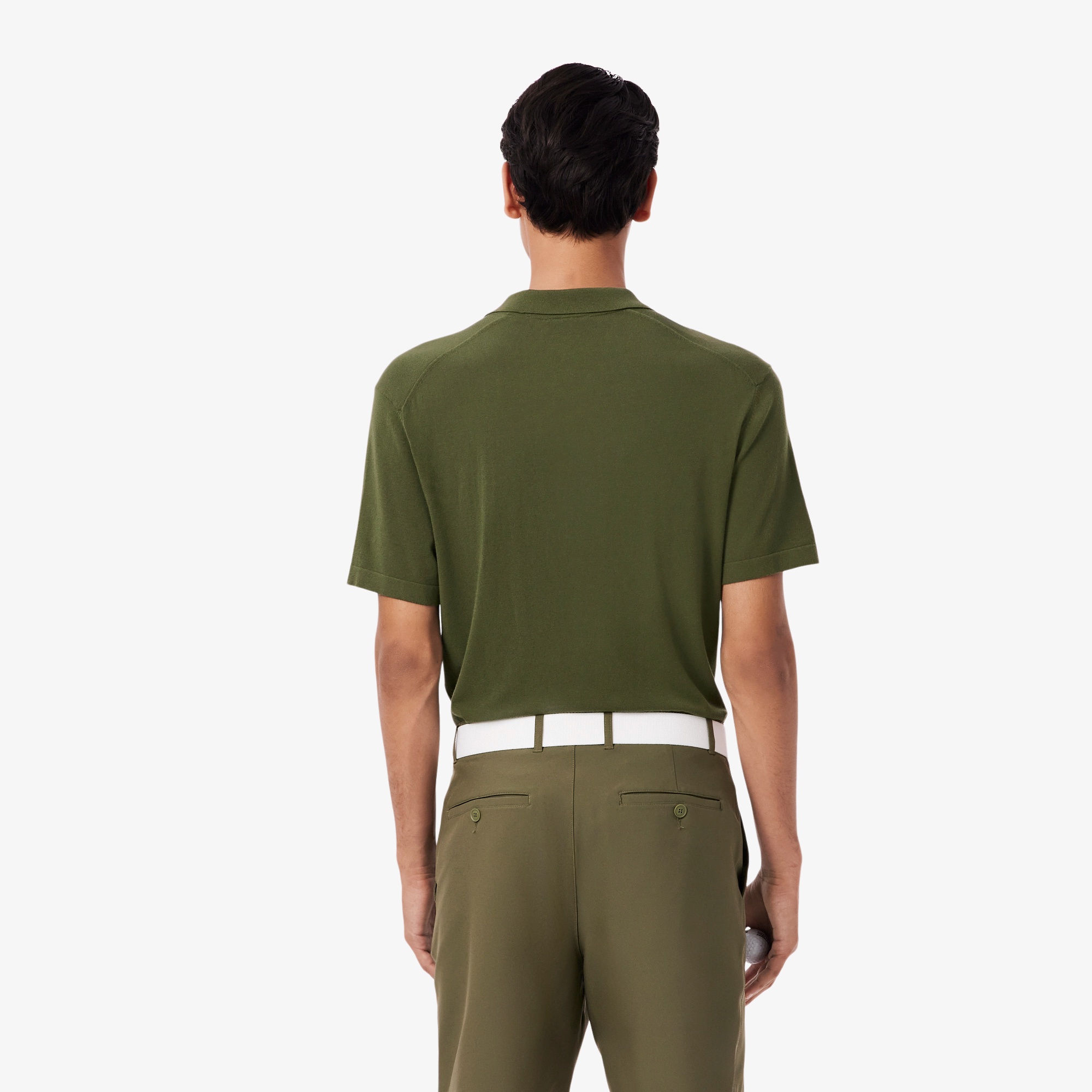 ラコステ クラシック ボーダー ウォッシュド ニットポロシャツ ブラウン ラコステ LACOSTE ウォッシュドニットポロシャツ （ブラウン