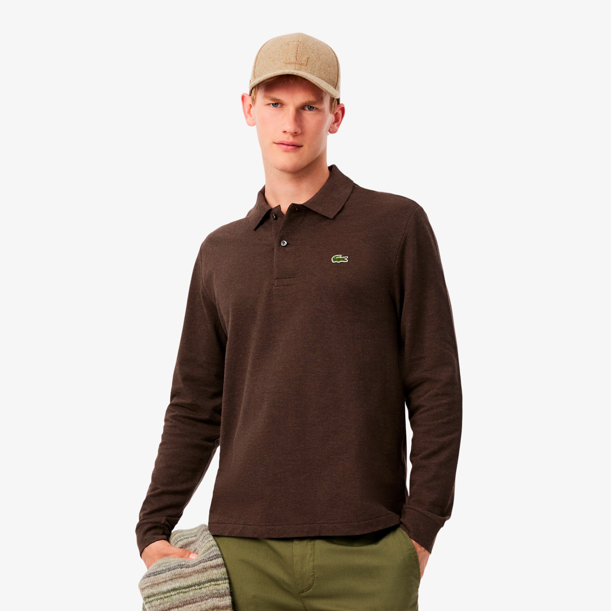 LACOSTE ブラウン ポロシャツクラシックフィット 新作XL タグあり LACOSTE ブラウン ポロシャツクラシックフィット 新作XL タグ