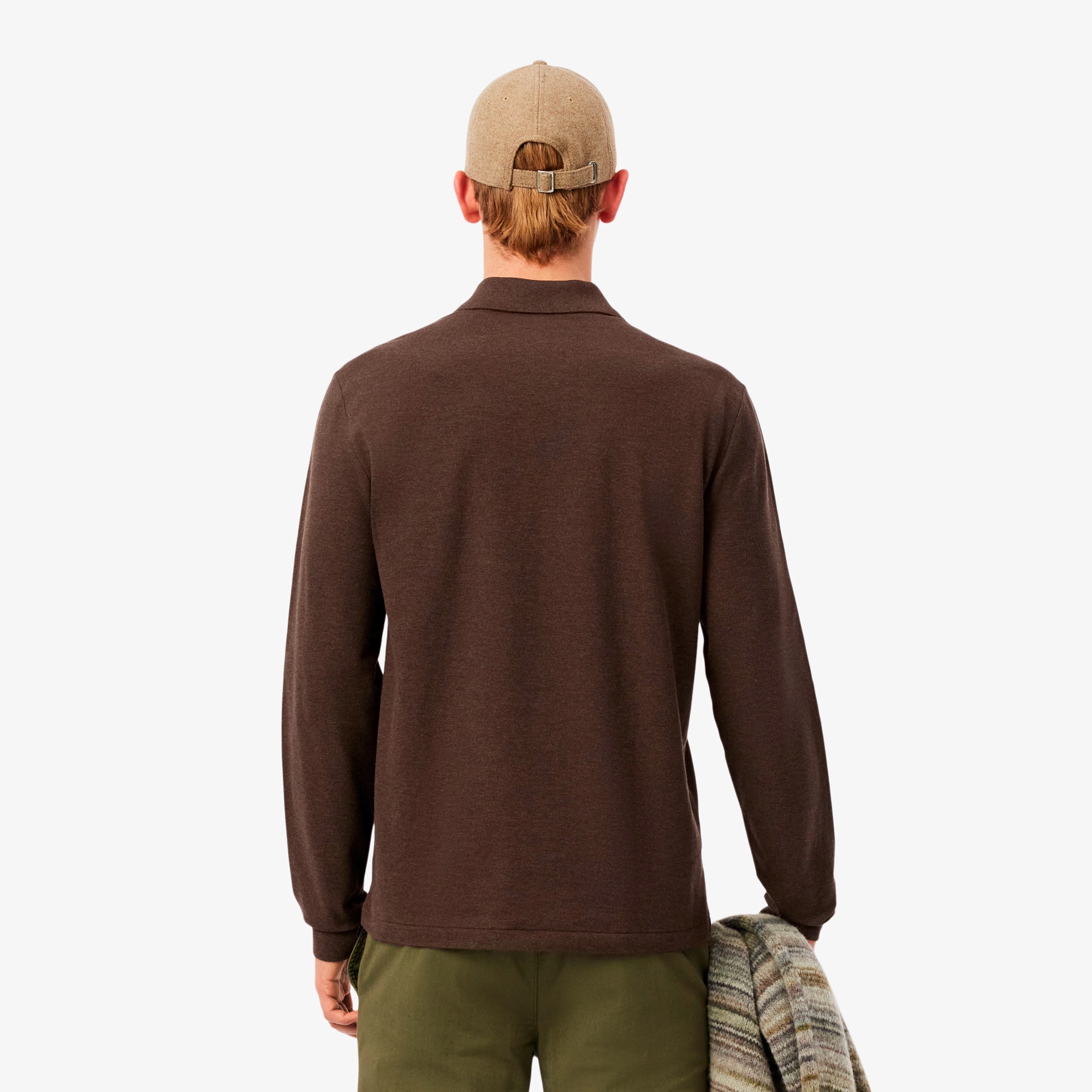 長袖 リブ カラ-ポロシャツ L1313 （杢・長袖)