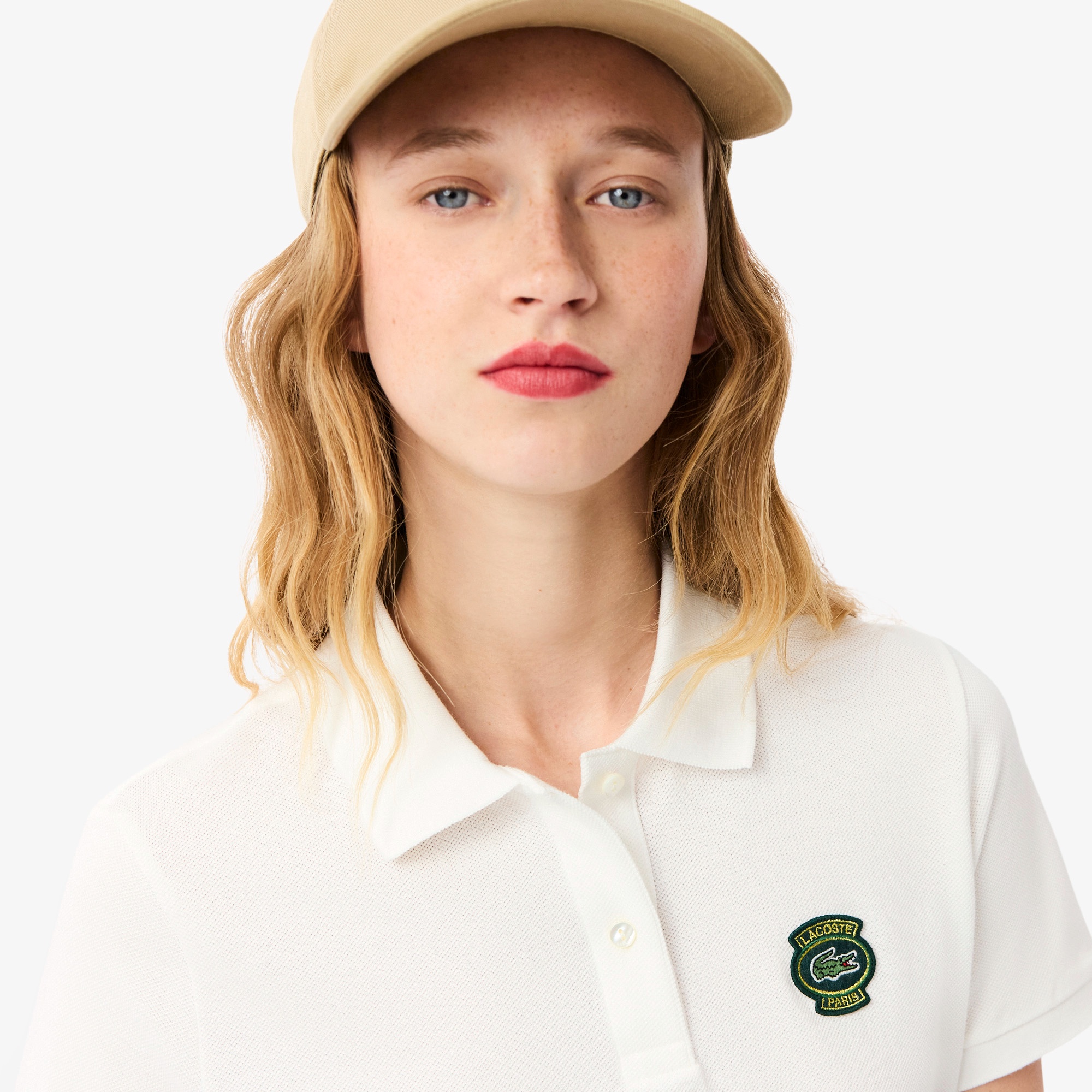 ラコステパリエンブレムワッペンレディースポロシャツ