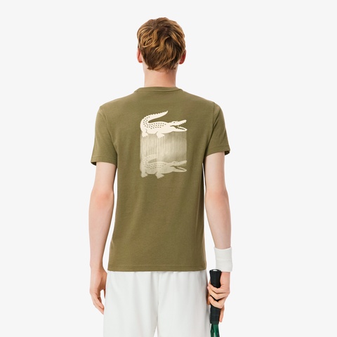 フェイドエフェクトワニロゴバックプリントウルトラドライTシャツ