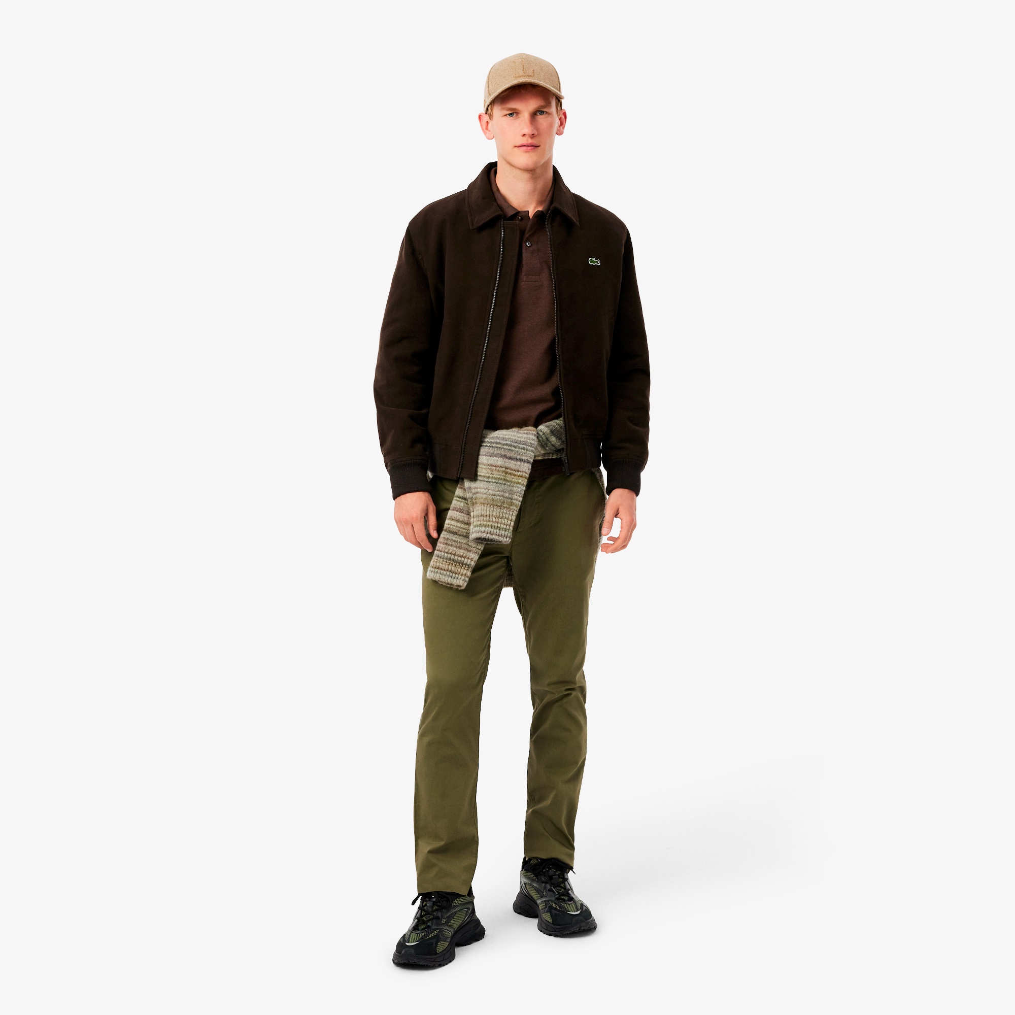 長袖 リブ カラ-ポロシャツ L1313 （杢・長袖)