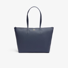 【早い者勝ち‼️】ラコステ 2WAYトートバッグ ネイビー LACOSTE - 【ラコステ】キャンバス×レザー 2way トートバッグ