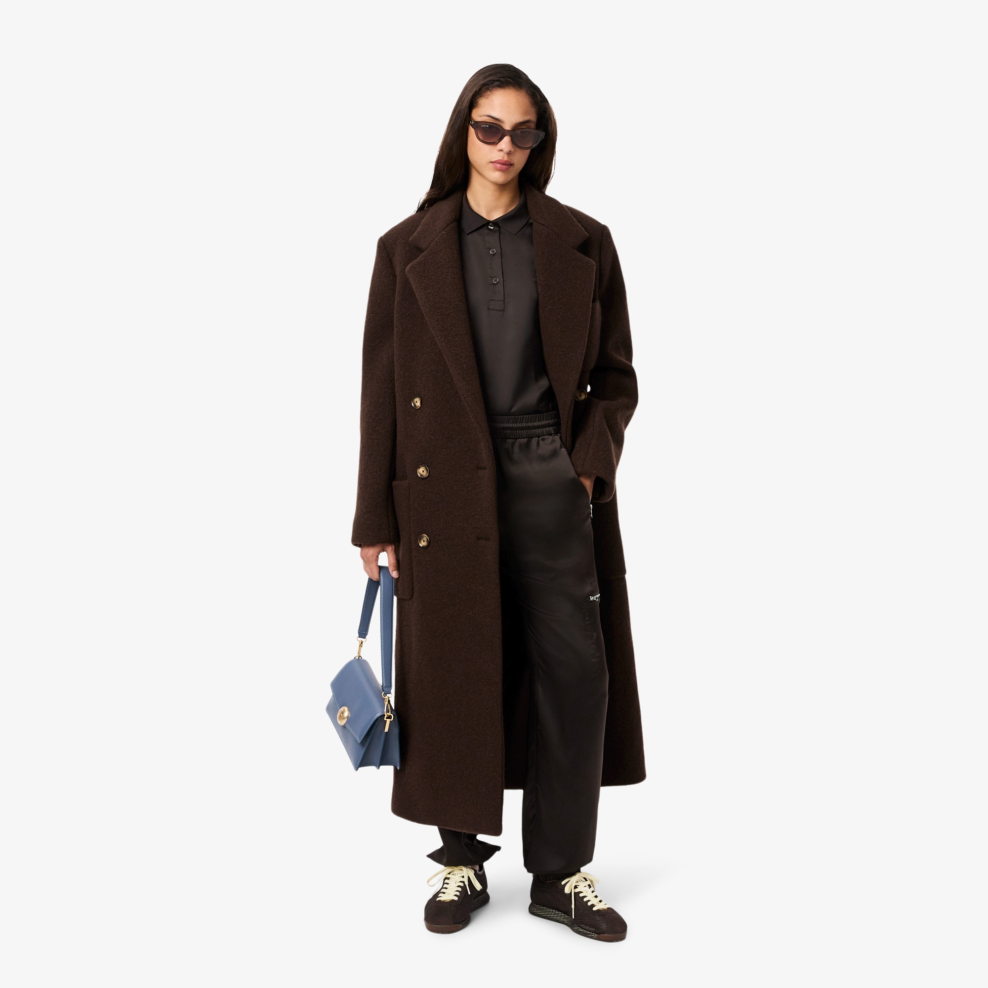 オーバーサイズサテンポロシャツ