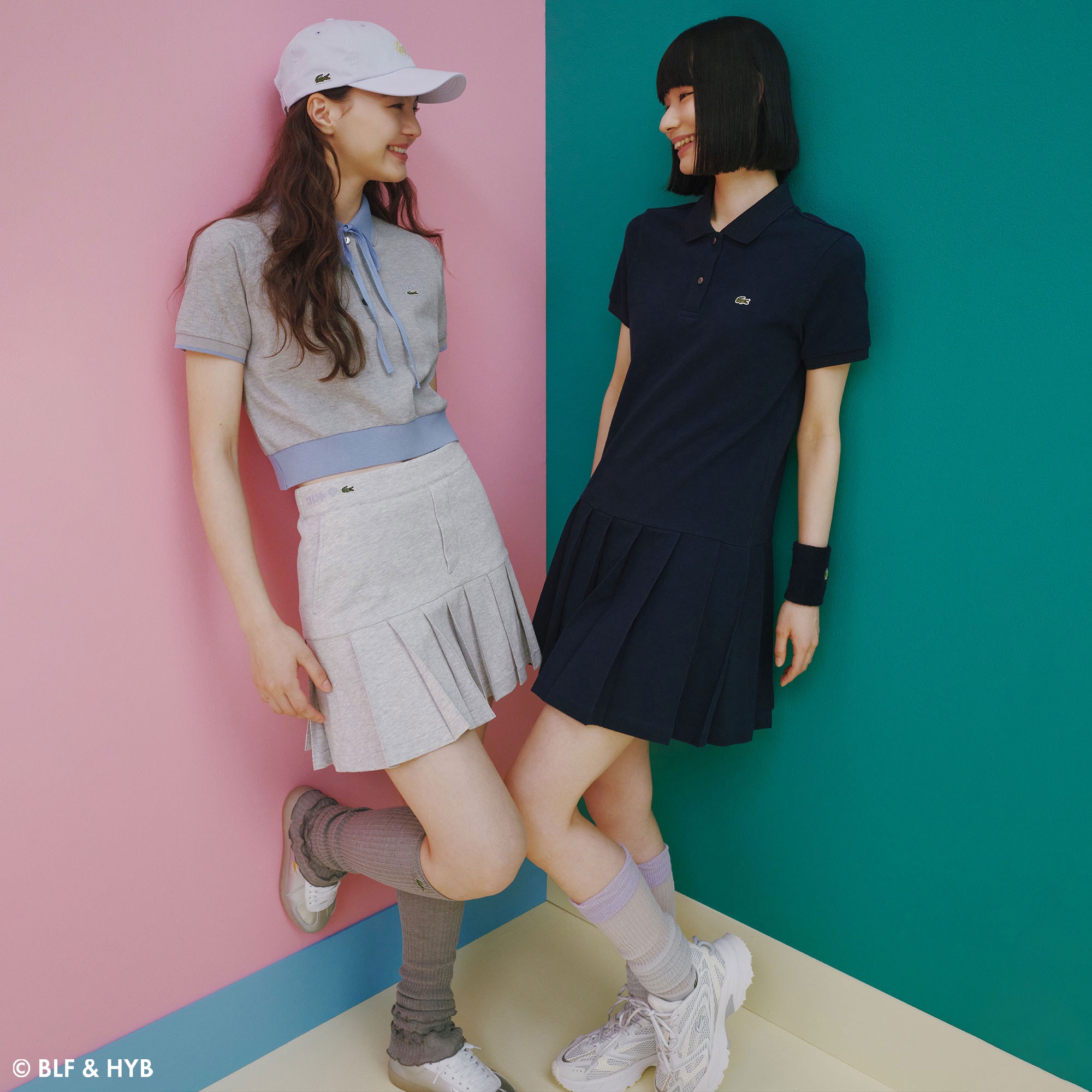 ウエストロゴ刺繍プリーツミニスカート