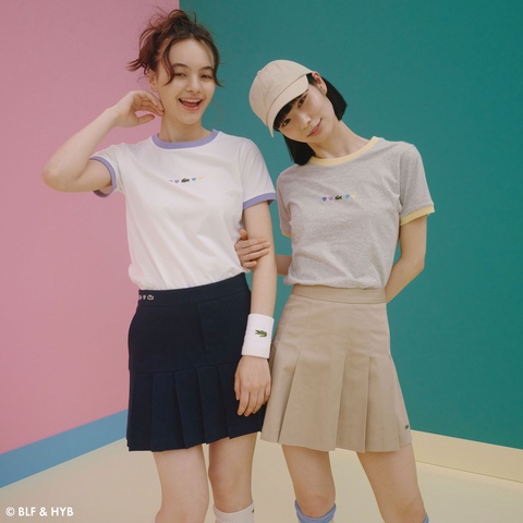ハートプリント&ワニリンガー Tシャツ