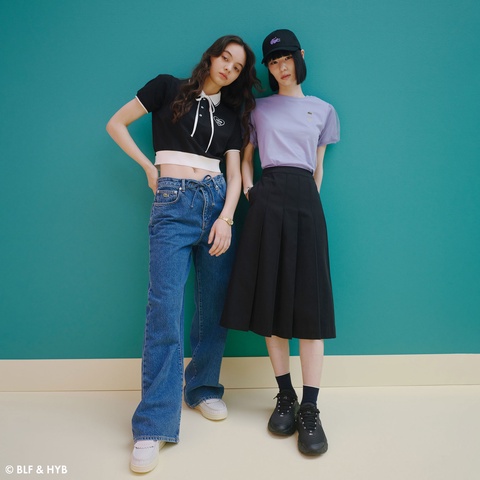チュールスリーブロゴ刺繍 Tシャツ