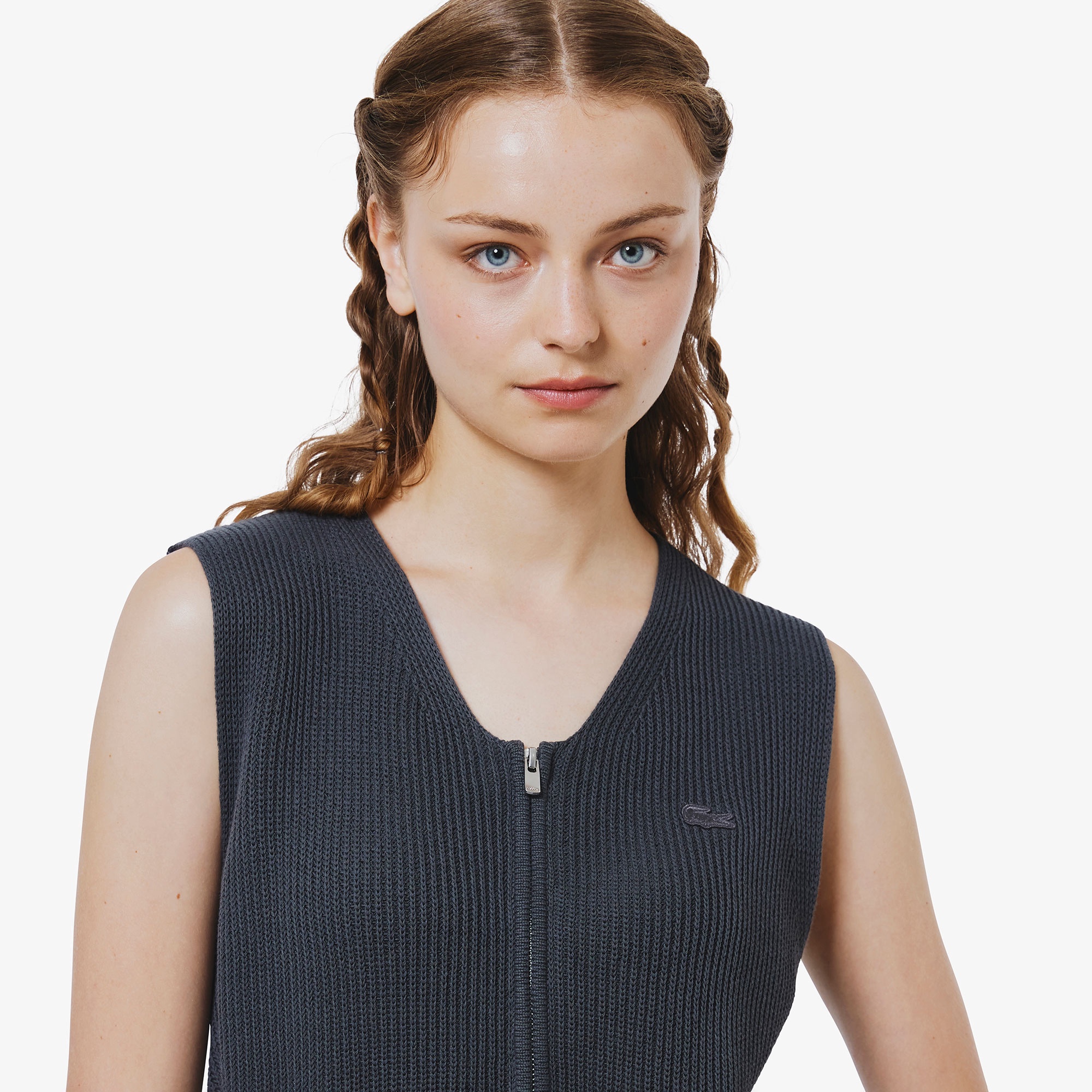 ジップアップニットベスト