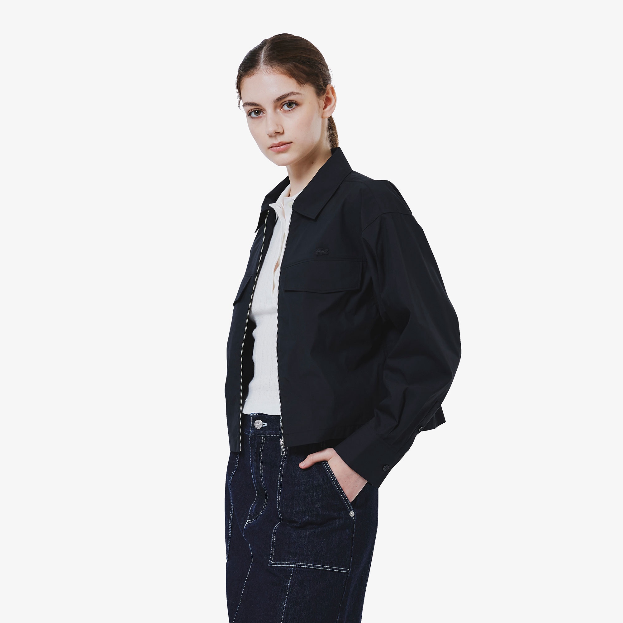 ジップアップブルゾンシャツ