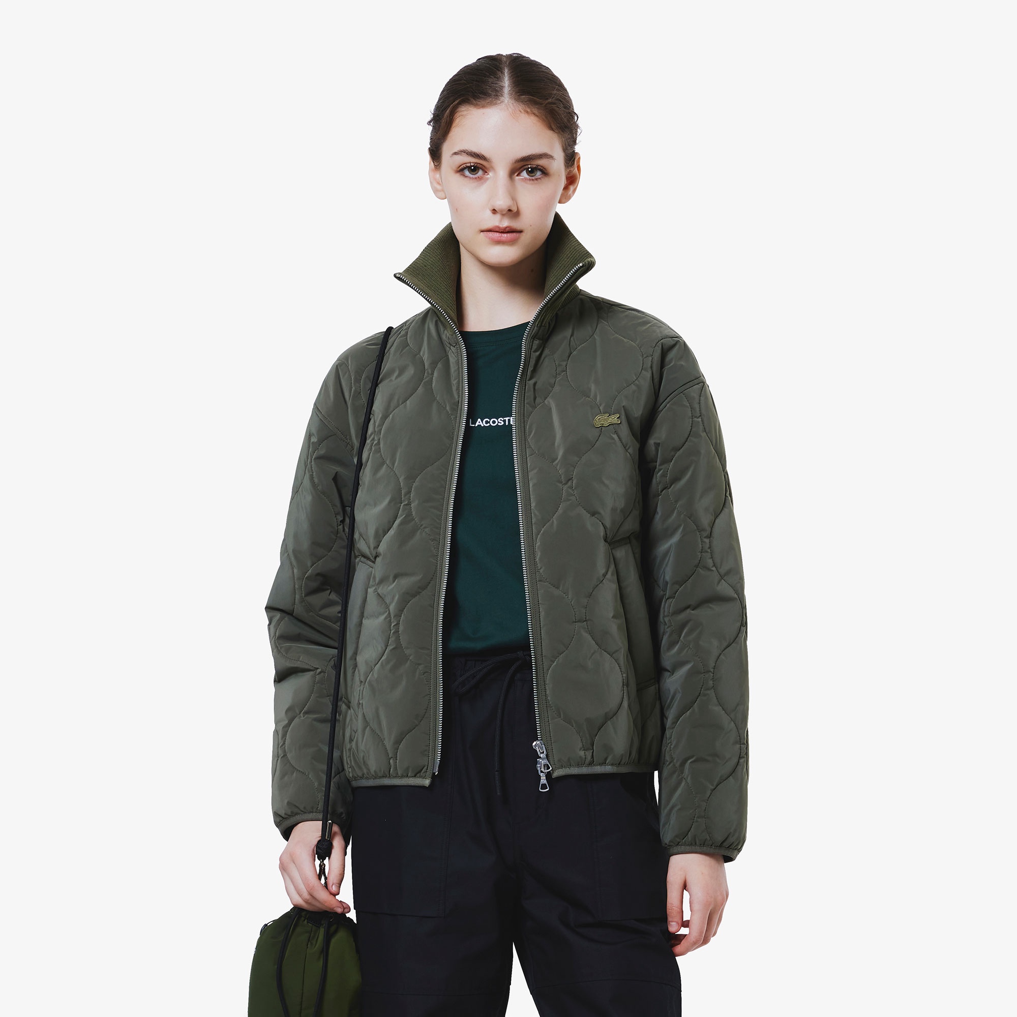 LACOSTE フード付きジャケット US M グレー/グリーン/ブラック レディース アウター・コート - ラコステ（LACOSTE）公式