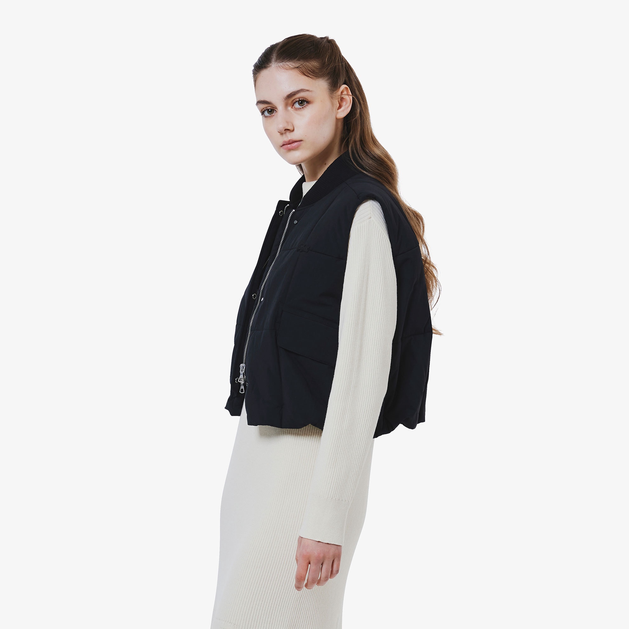 クロップド撥水中綿ベスト