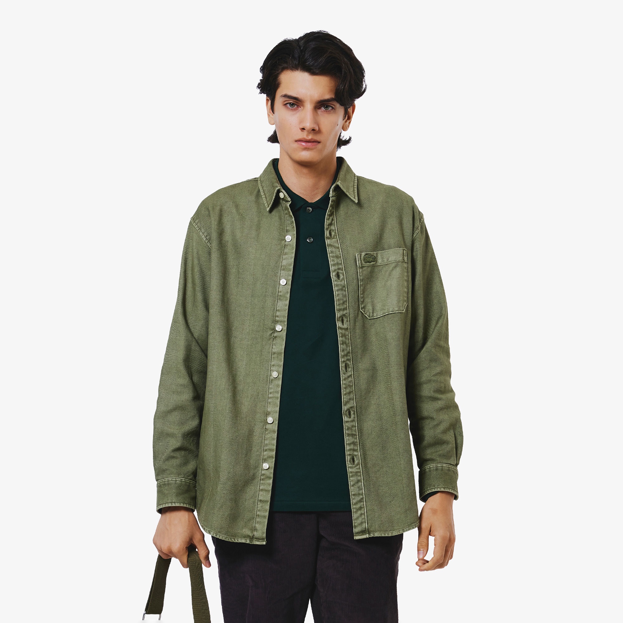 ウォッシュドヘリンボーンネルシャツ