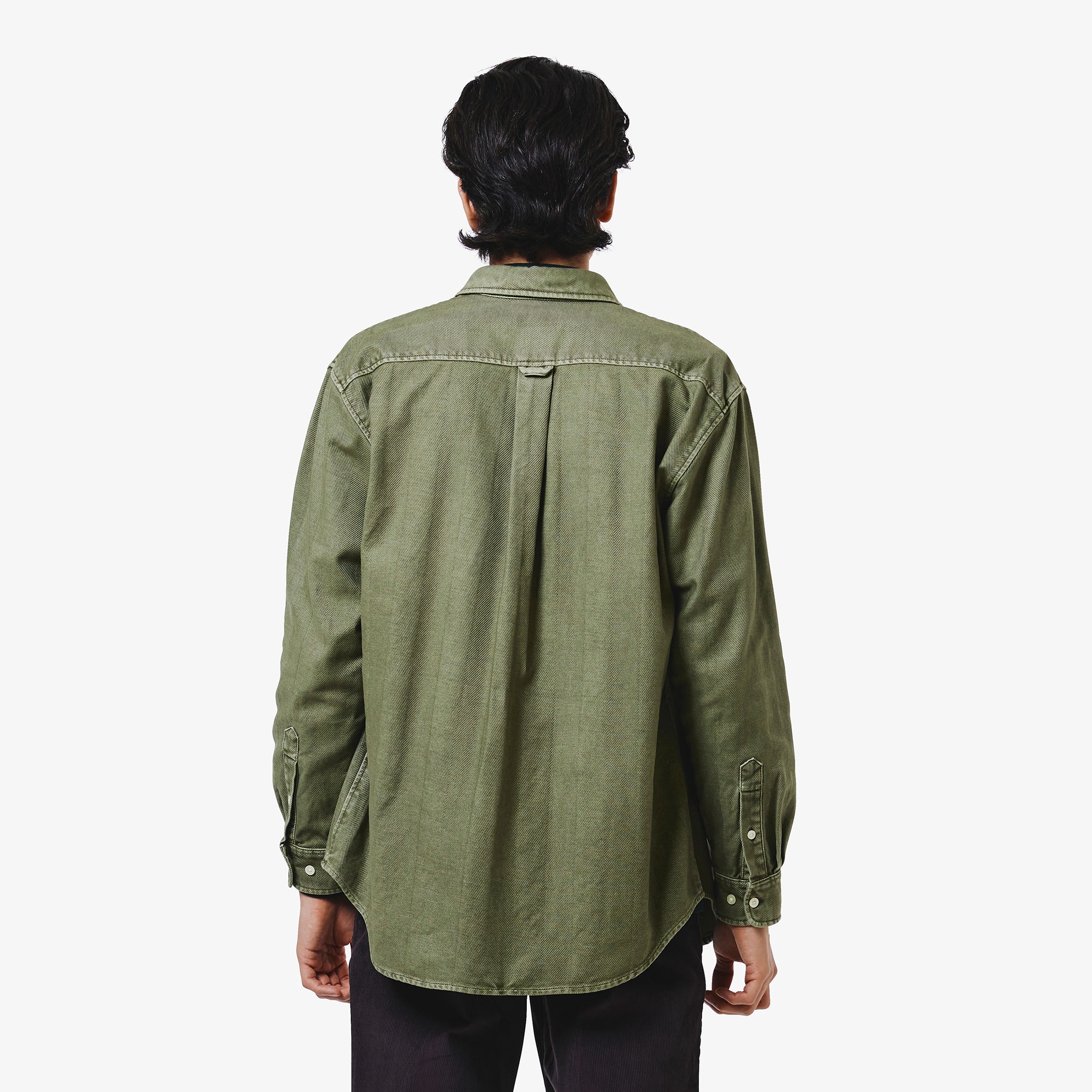 ウォッシュドヘリンボーンネルシャツ