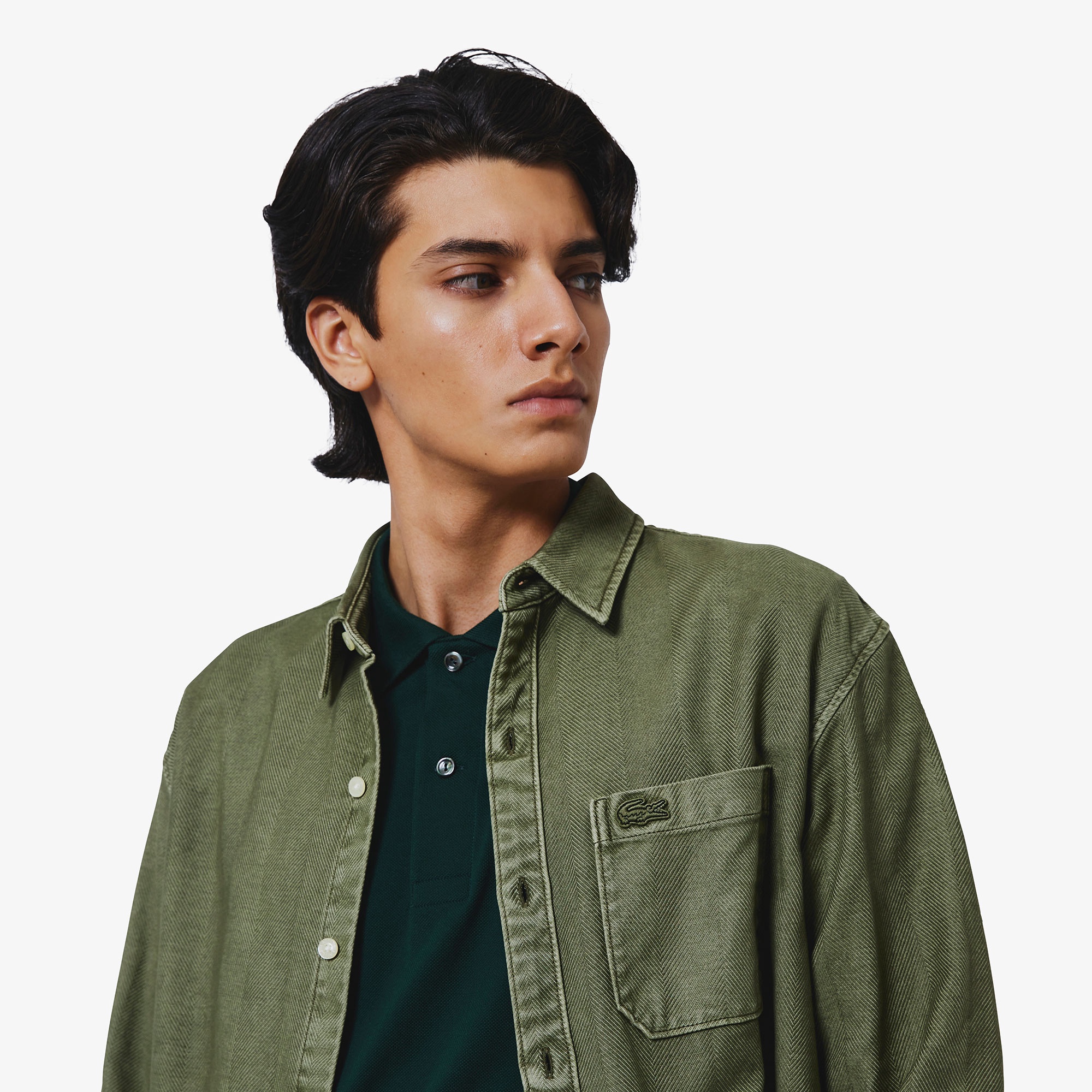 ウォッシュドヘリンボーンネルシャツ