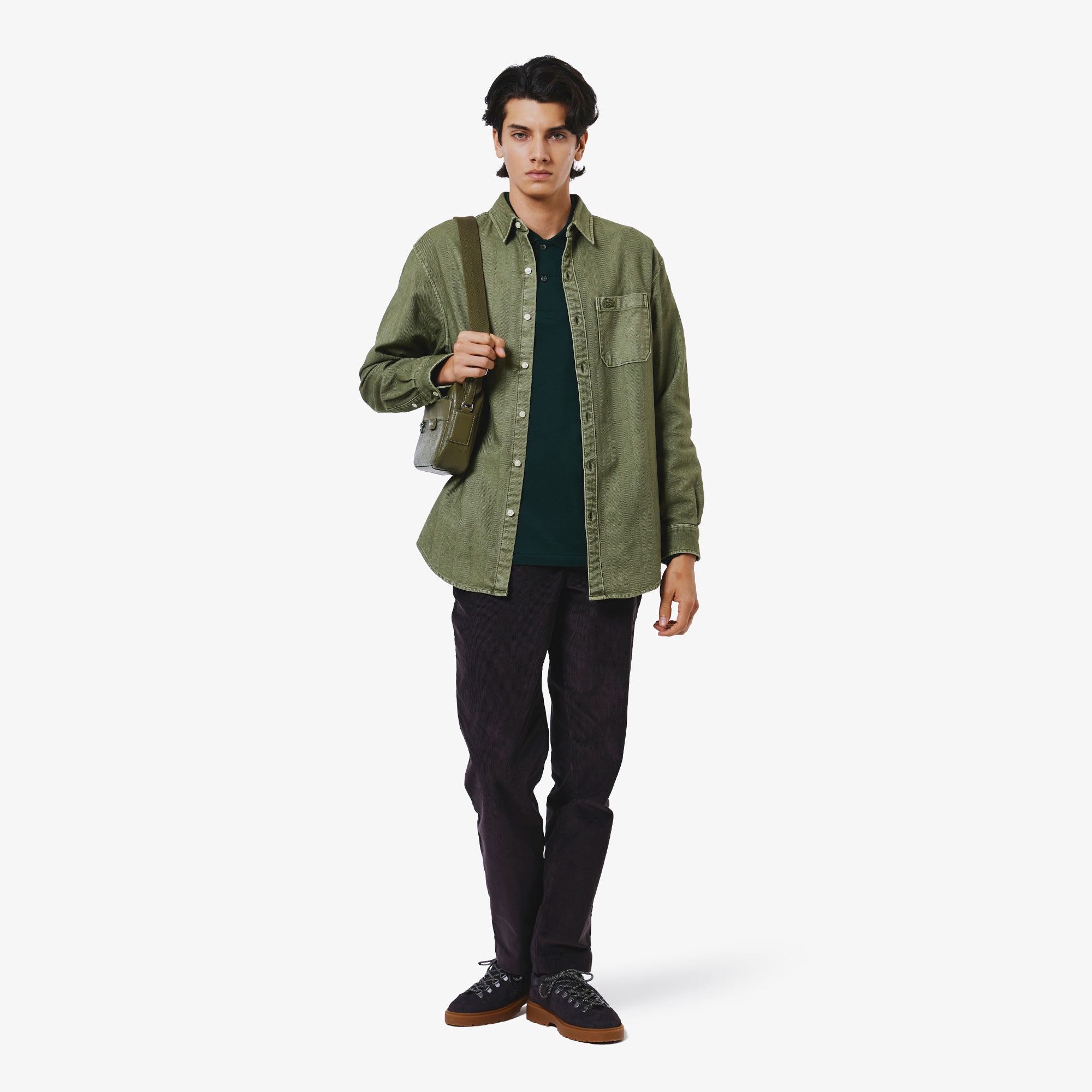 ウォッシュドヘリンボーンネルシャツ