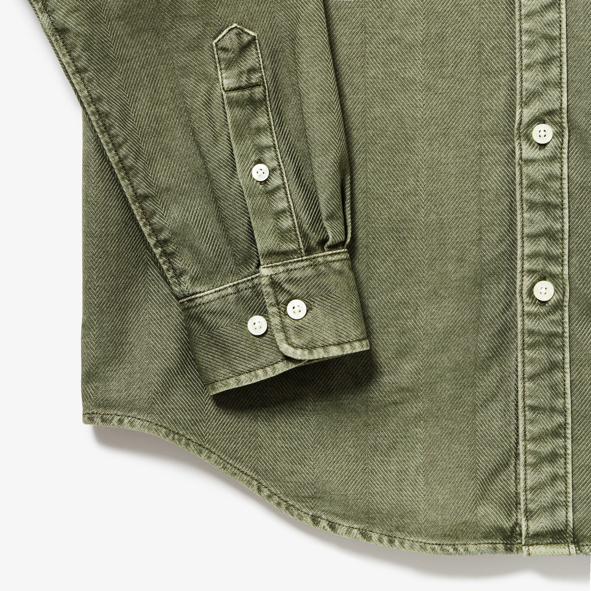 ウォッシュドヘリンボーンネルシャツ