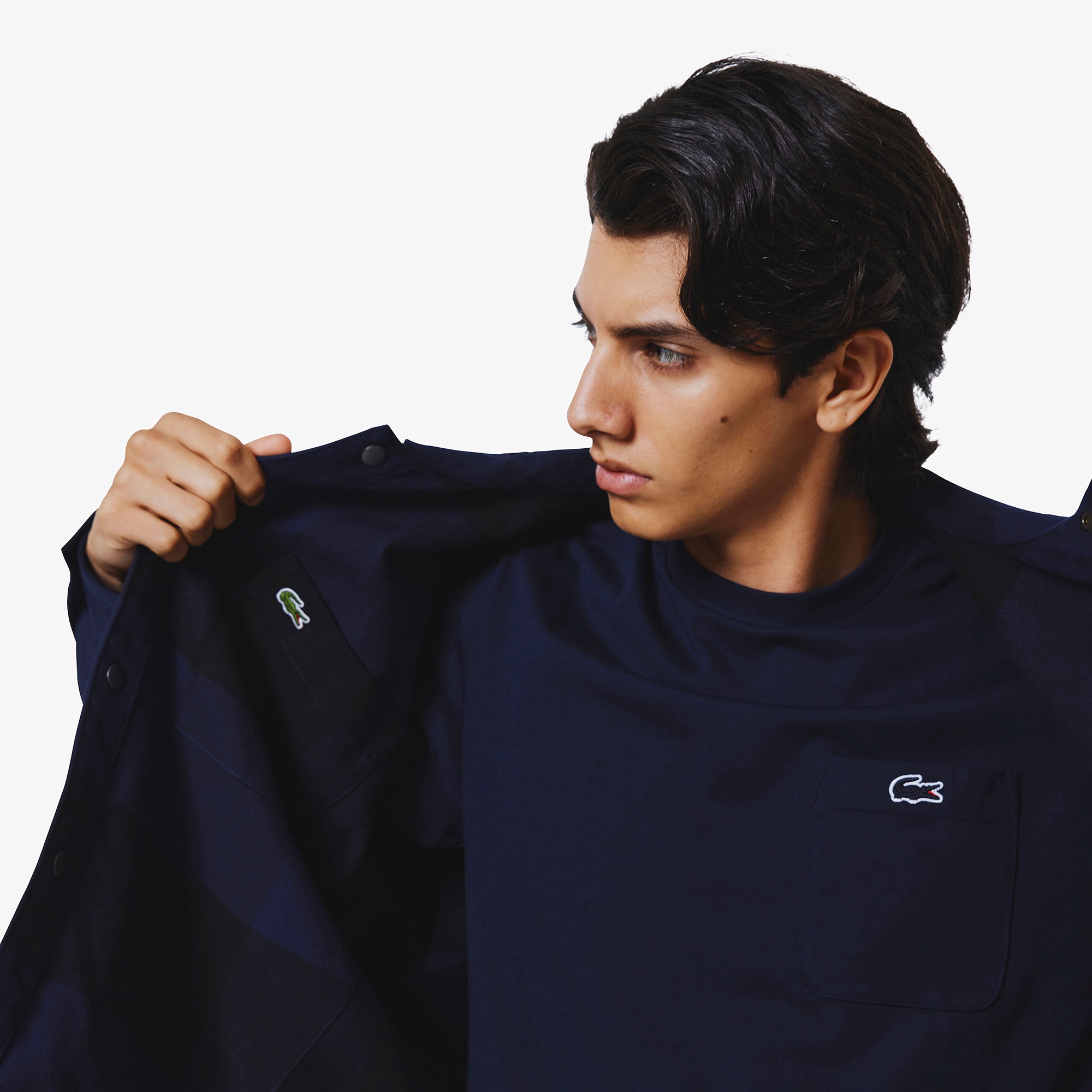 プレーン×バッファローチェックリバーシブルシャツアウター