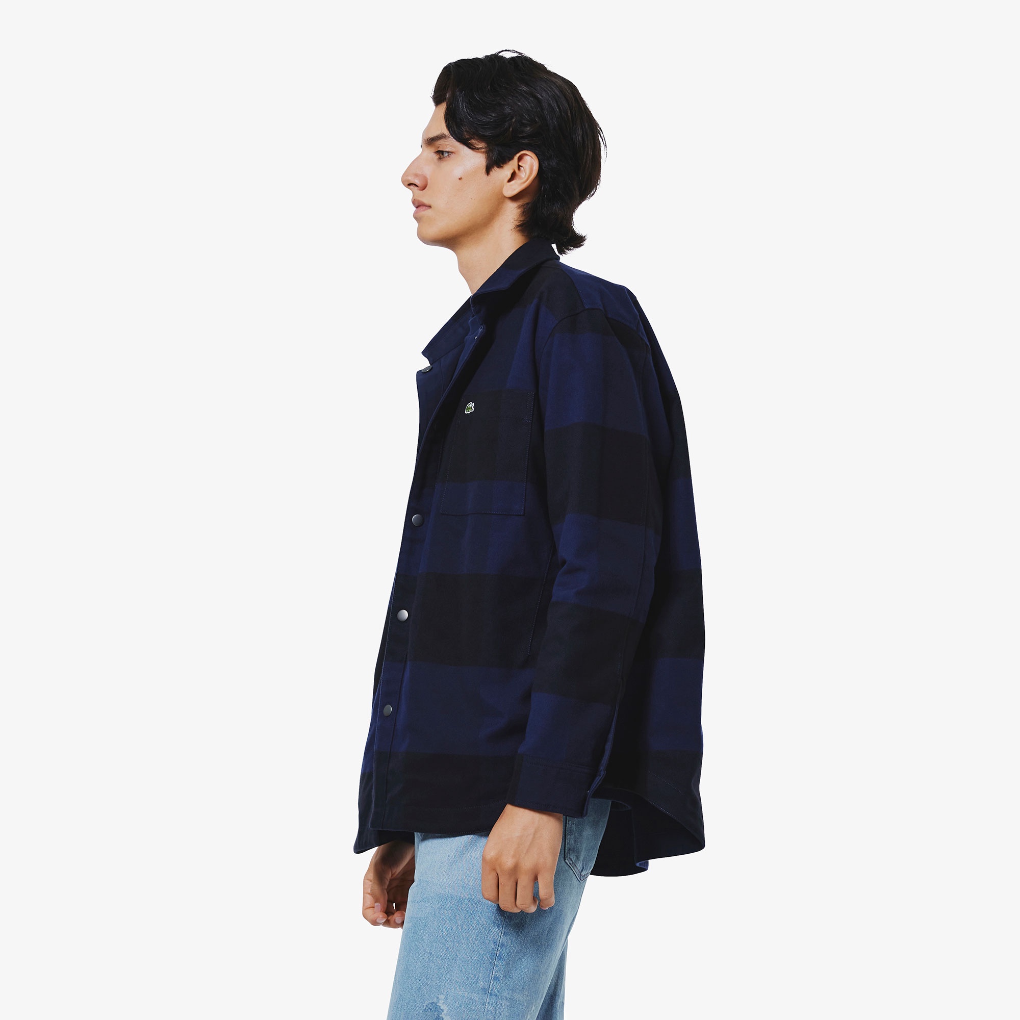 プレーン×バッファローチェックリバーシブルシャツアウター