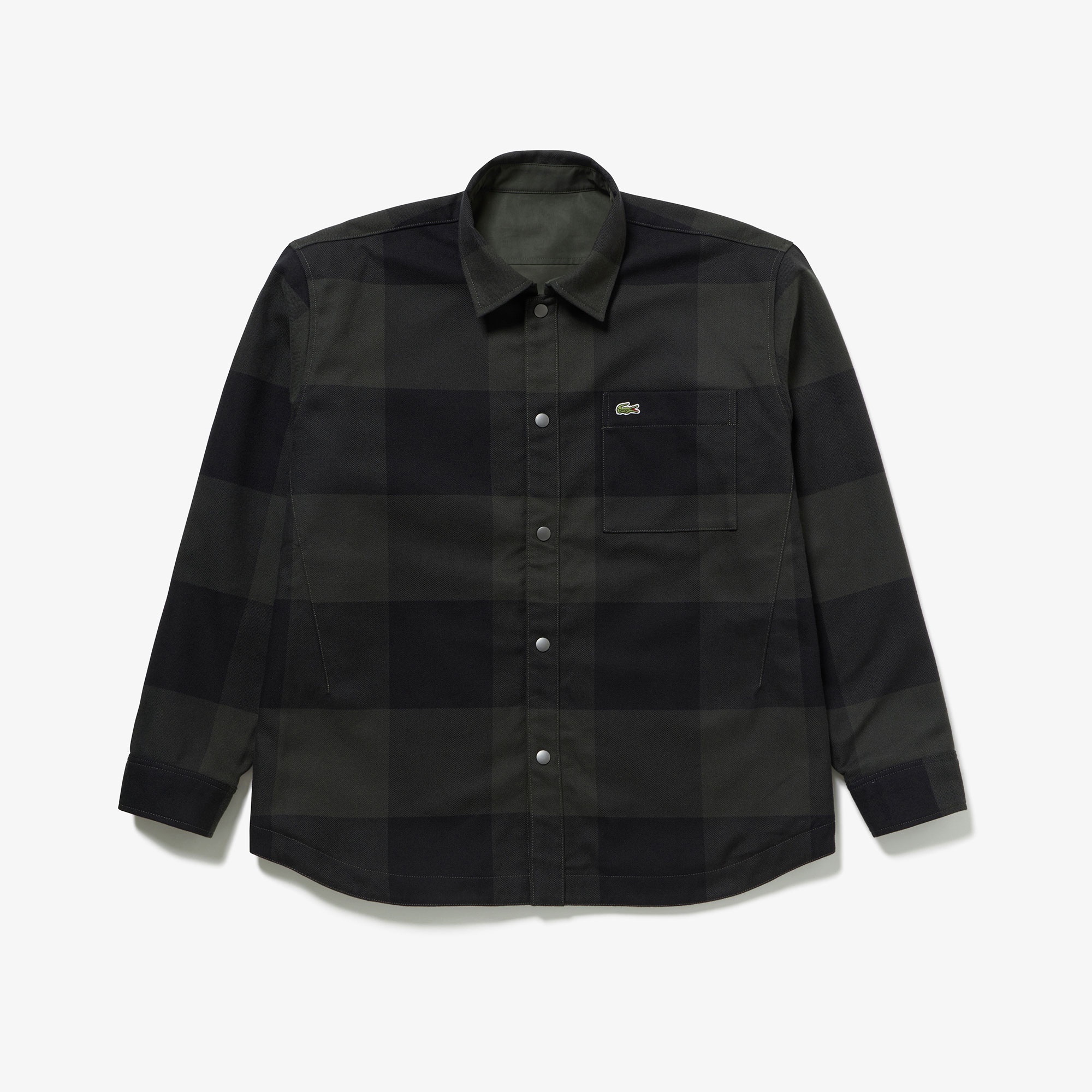 プレーン×バッファローチェックリバーシブルシャツアウター