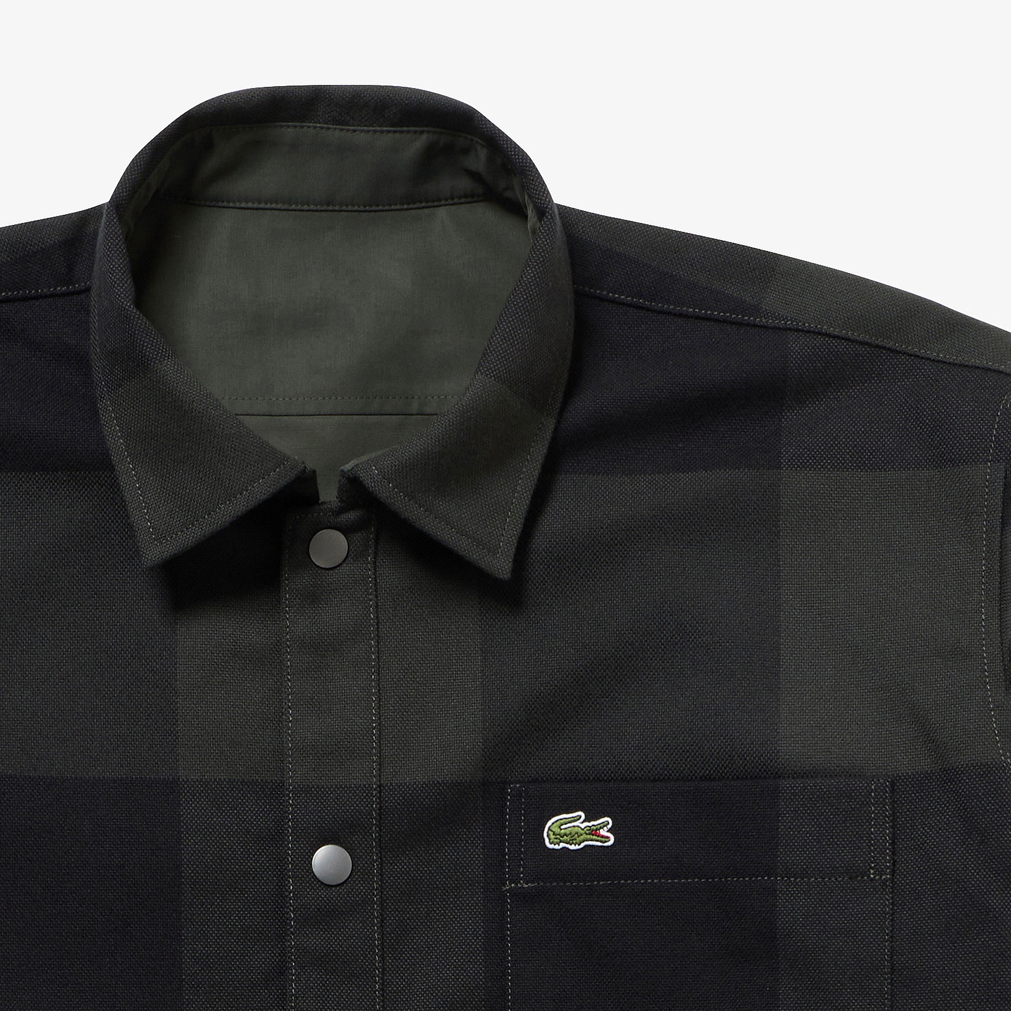 プレーン×バッファローチェックリバーシブルシャツアウター