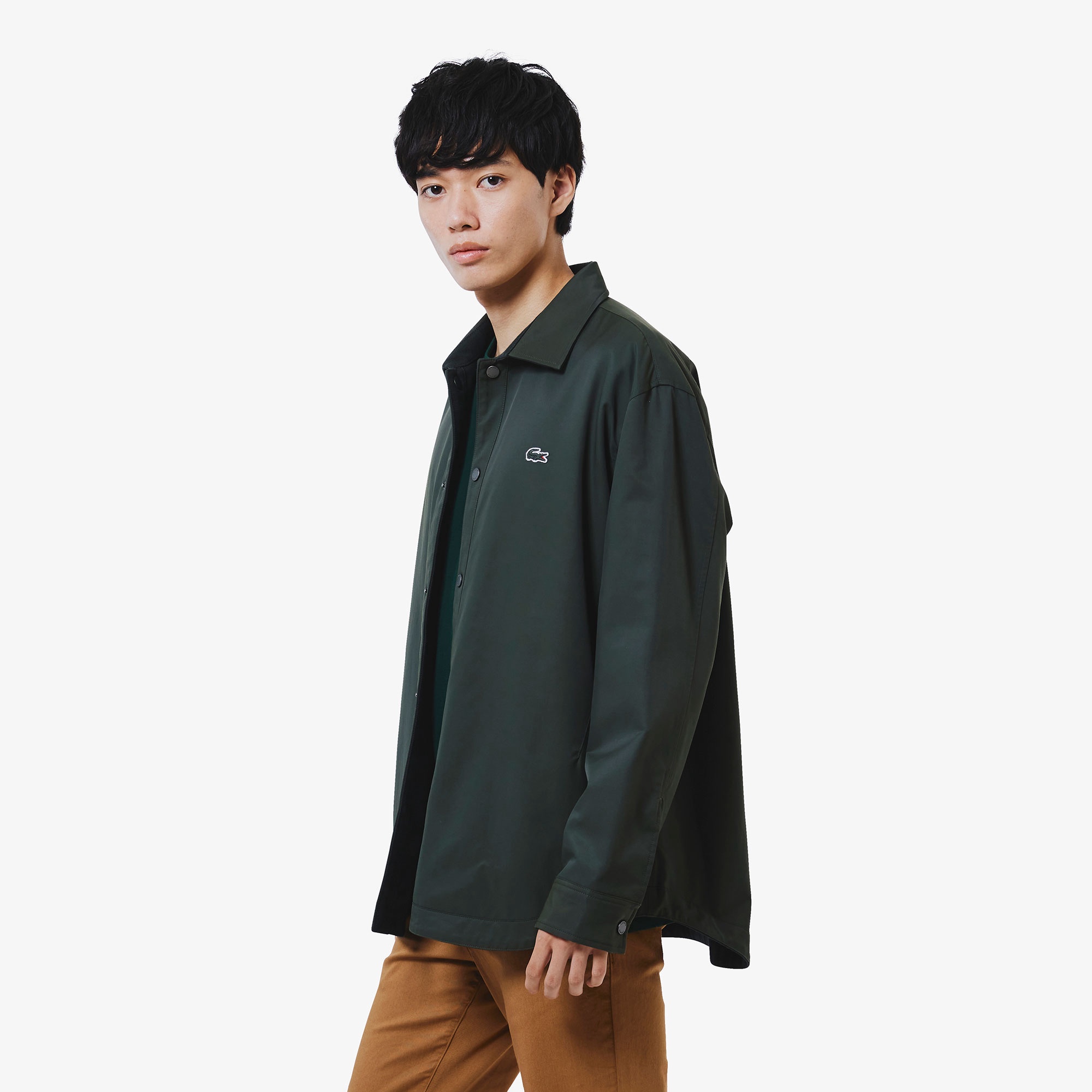 プレーン×バッファローチェックリバーシブルシャツアウター