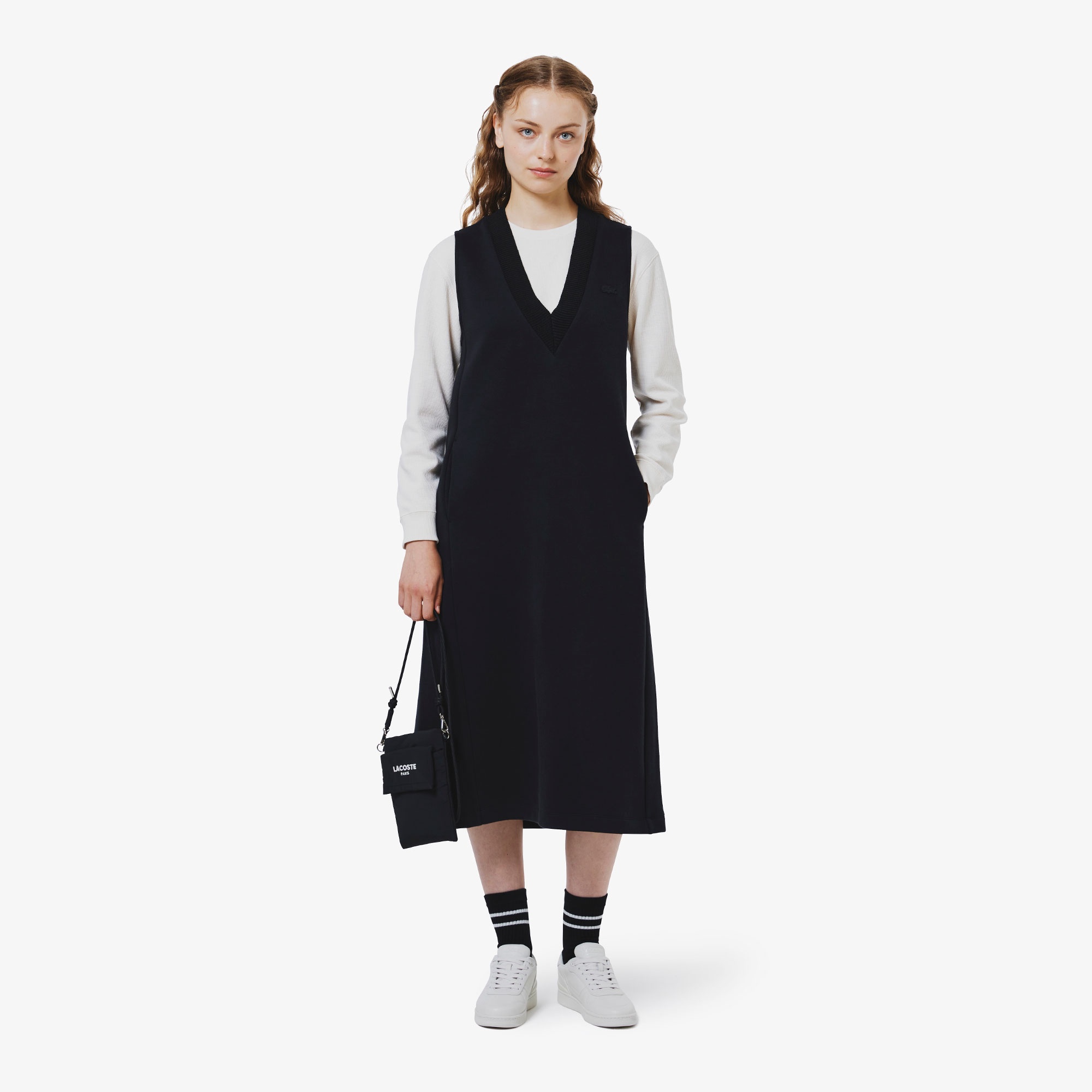 LACOSTE ラコステ ポロシャツ ロングワンピース 黒 ブラック 刺繍 38 楽天市場】ラコステ 鹿の子地マキシ丈ドレス LACOSTE EF024J-99