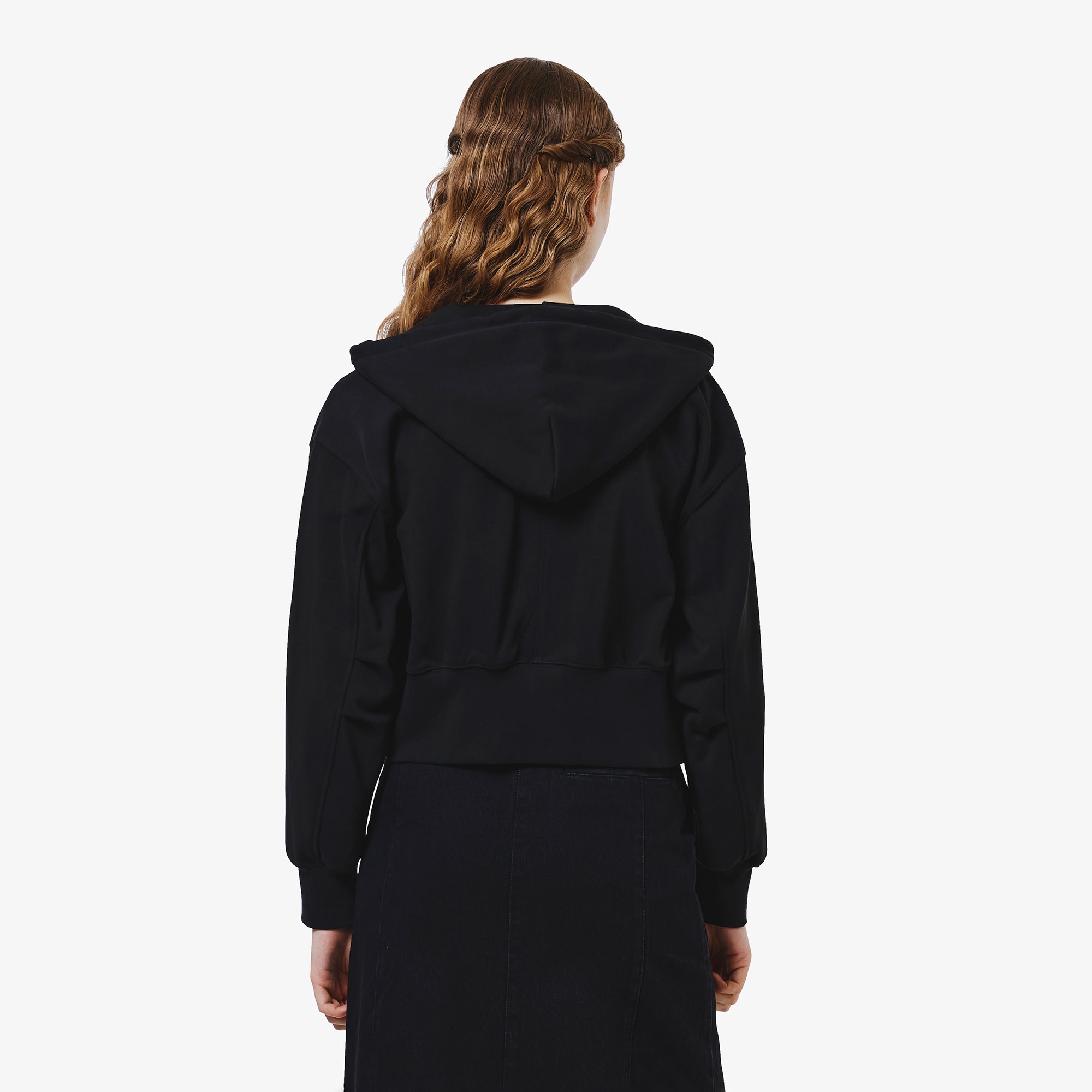 裏パイルクロップドジップフーディー