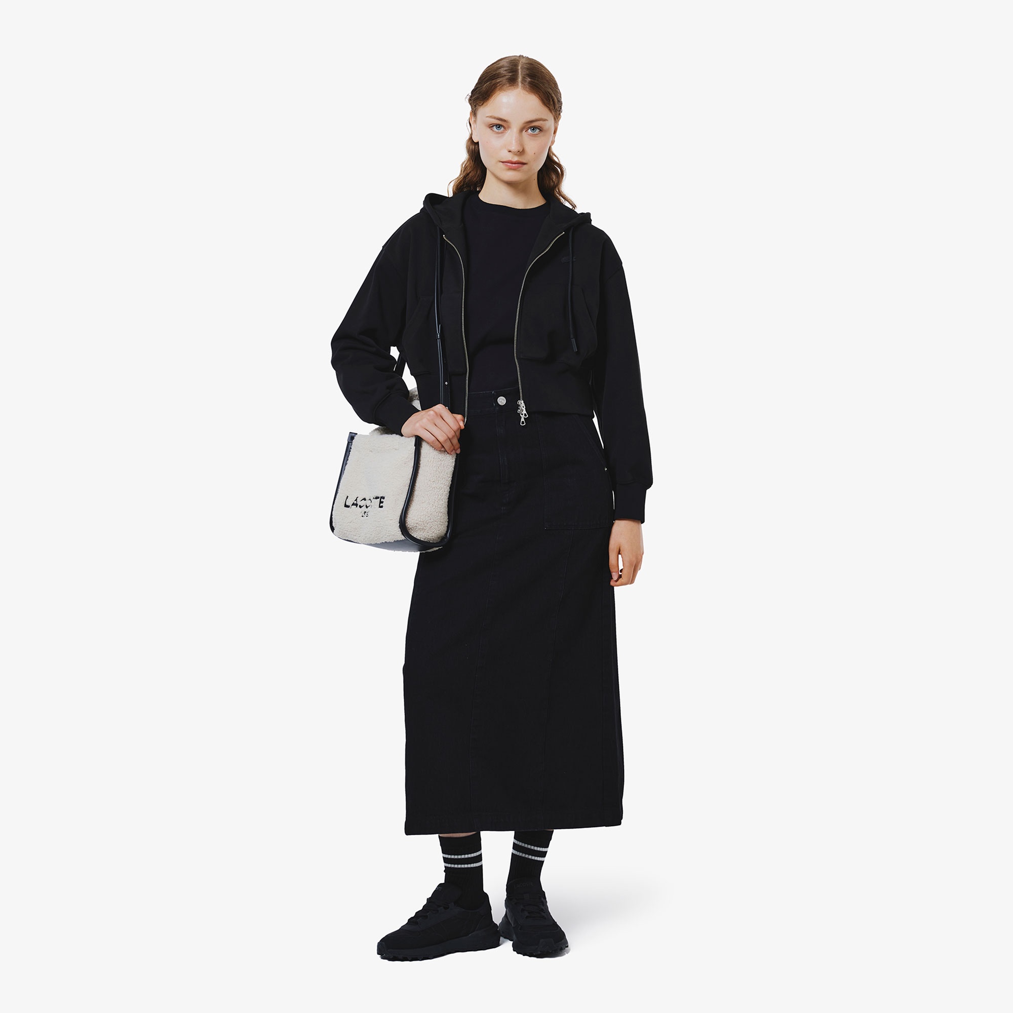 裏パイルクロップドジップフーディー