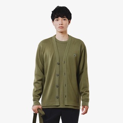 ラコステ LACOSTE ニットジャケット 裏起毛 カーキ 4 XL 秋に着たくなるカーキLOOK - ラコステ（LACOSTE）公式オンライン