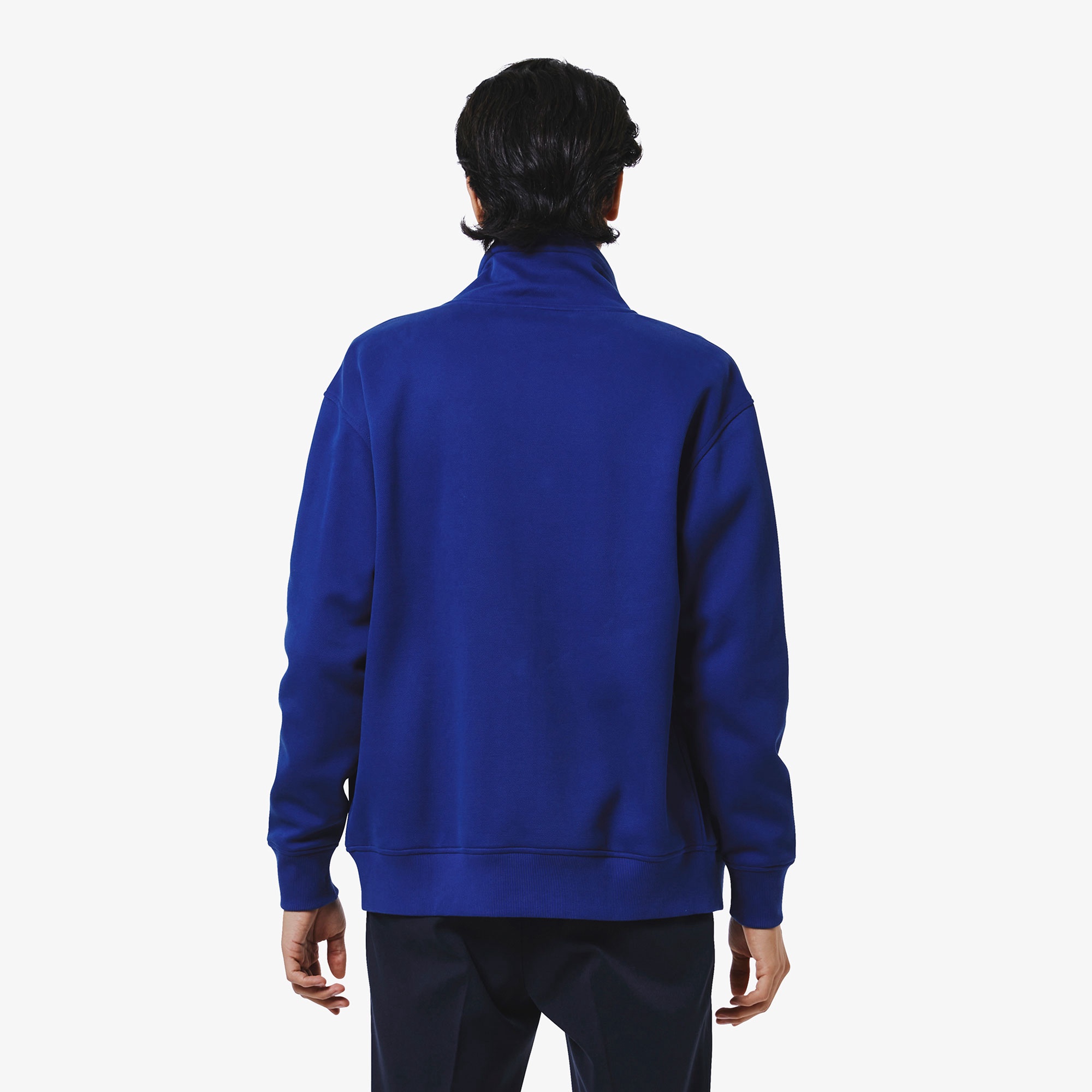 アシンメトリーボーダーハイネックジャケット