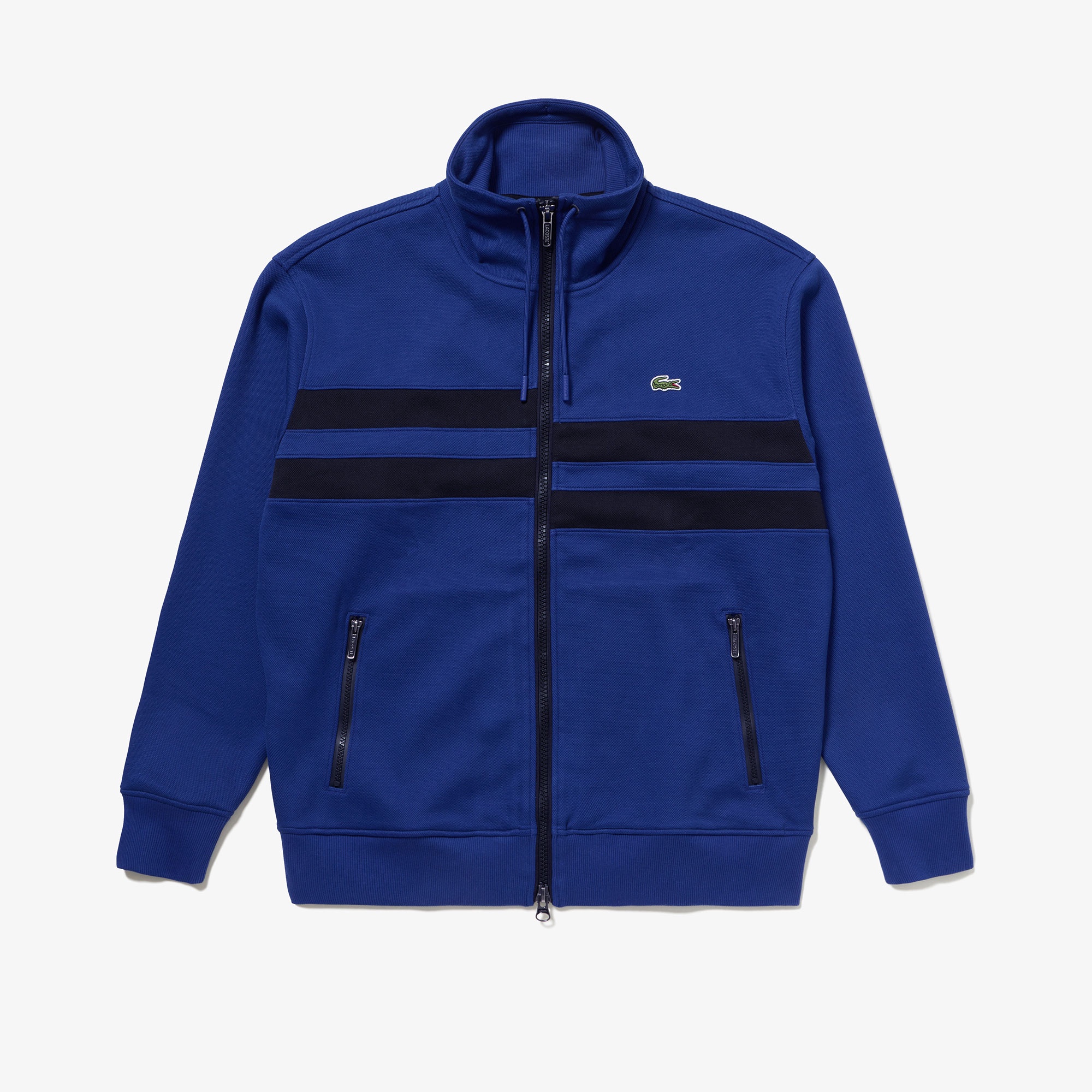 アシンメトリーボーダーハイネックジャケット