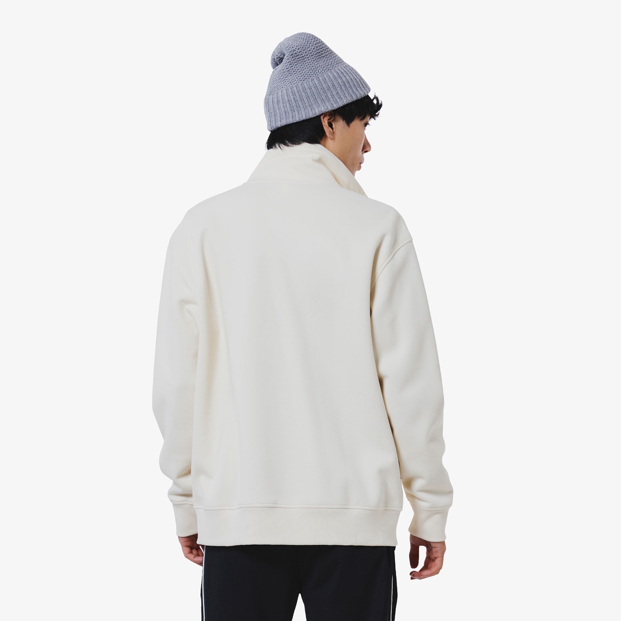 アシンメトリーボーダーハイネックジャケット