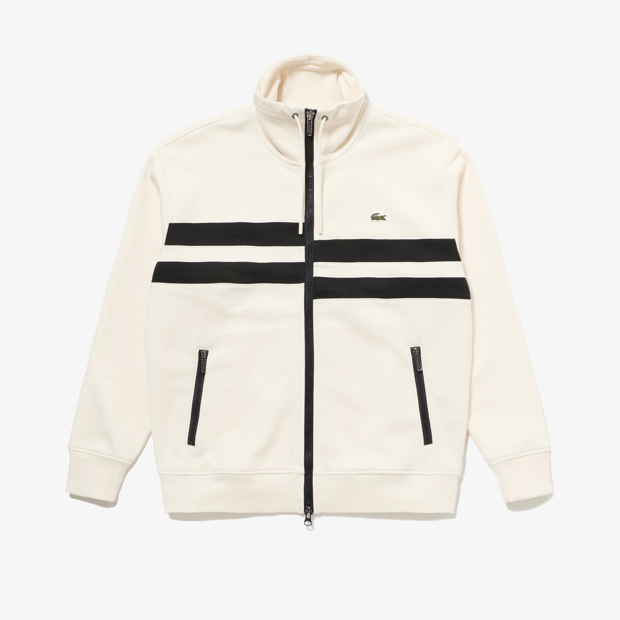 アシンメトリーボーダーハイネックジャケット